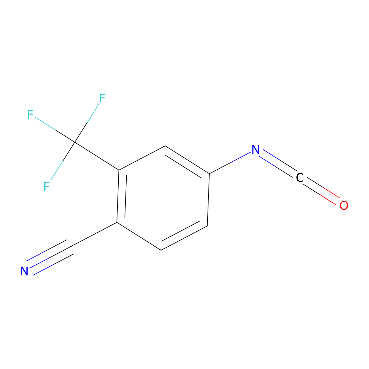 4-Isocyanato-2-(trifluoromethyl)benzonitrile molecular structure, CAS 143782-18-7