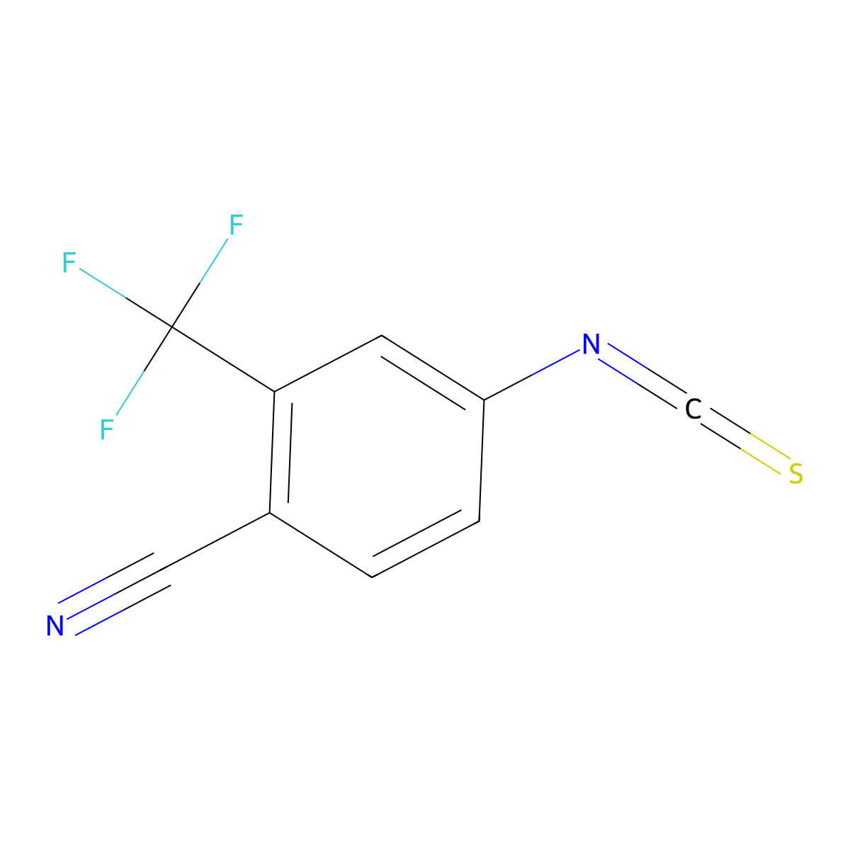 4-Isothiocyanato-2-(trifluoromethyl)benzonitrile molecular structure, CAS 143782-23-4