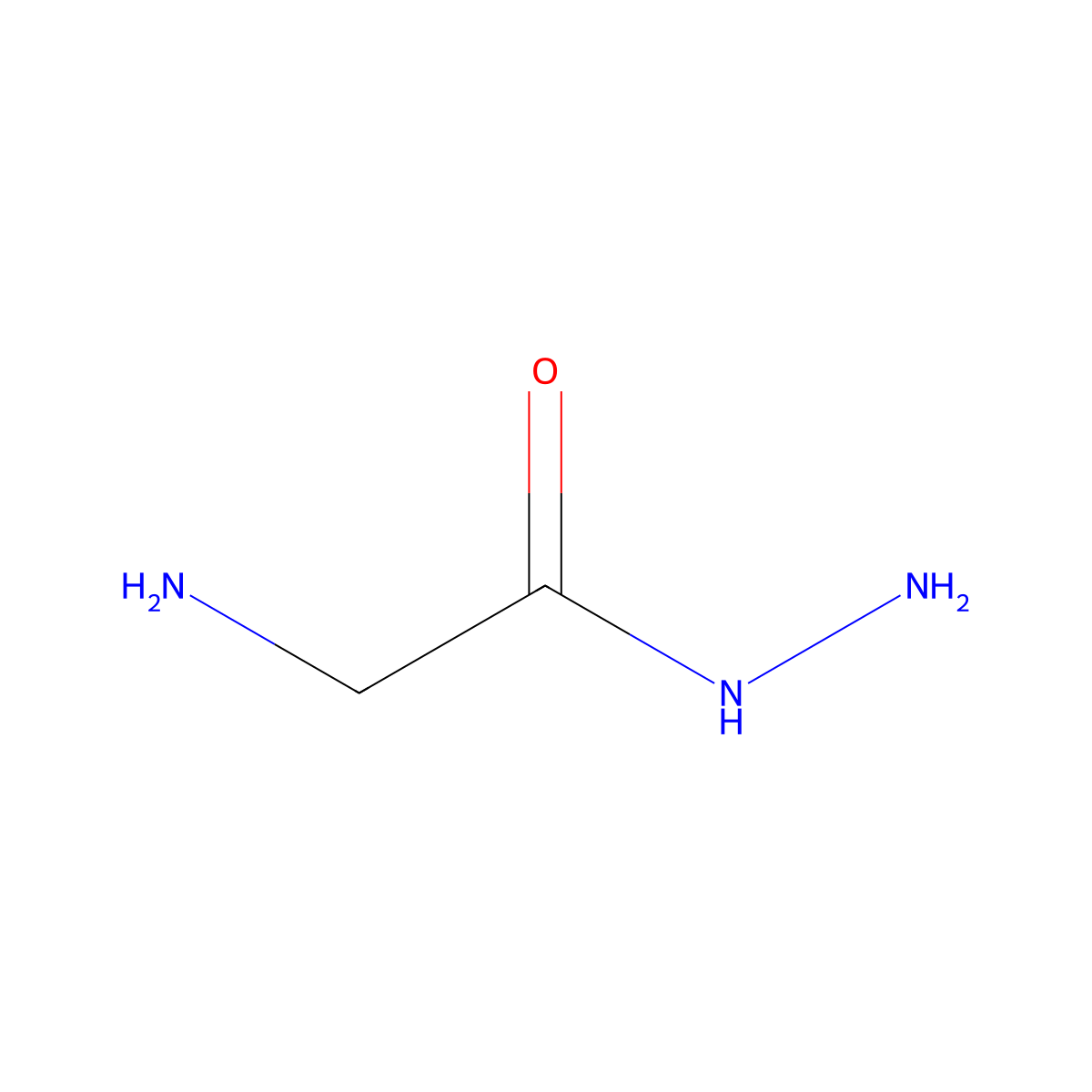 Glycine hydrazide molecular structure, CAS 14379-80-7