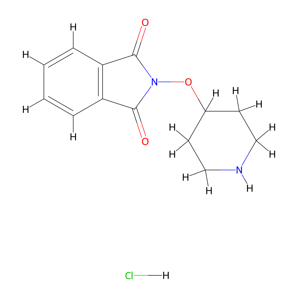 2-(Piperidin-4-yloxy)isoindoline-1,3-dione hydrochloride molecular structure, CAS 143796-93-4