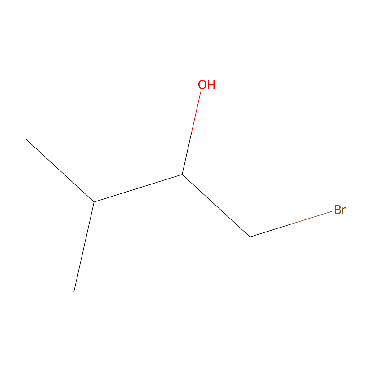 1-Bromo-3-methylbutan-2-ol molecular structure, CAS 1438-12-6