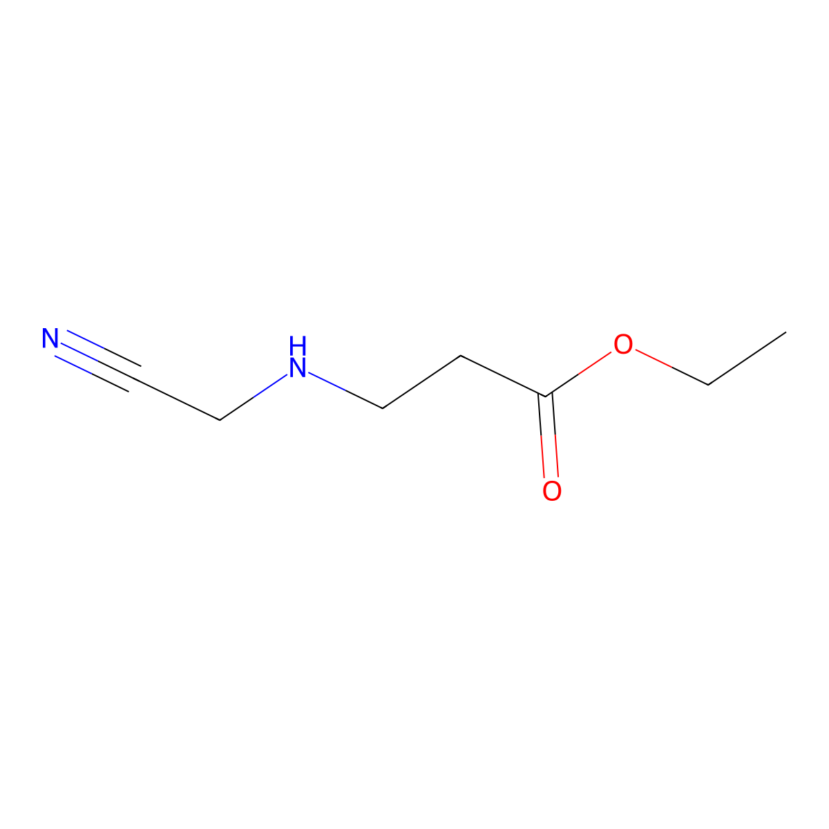 Ethyl 3-[(cyanomethyl)amino]propanoate molecular structure, CAS 1438-39-7