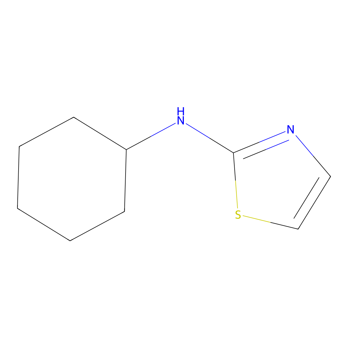 Cyclohexyl-thiazol-2-yl-amine molecular structure, CAS 1438-45-5