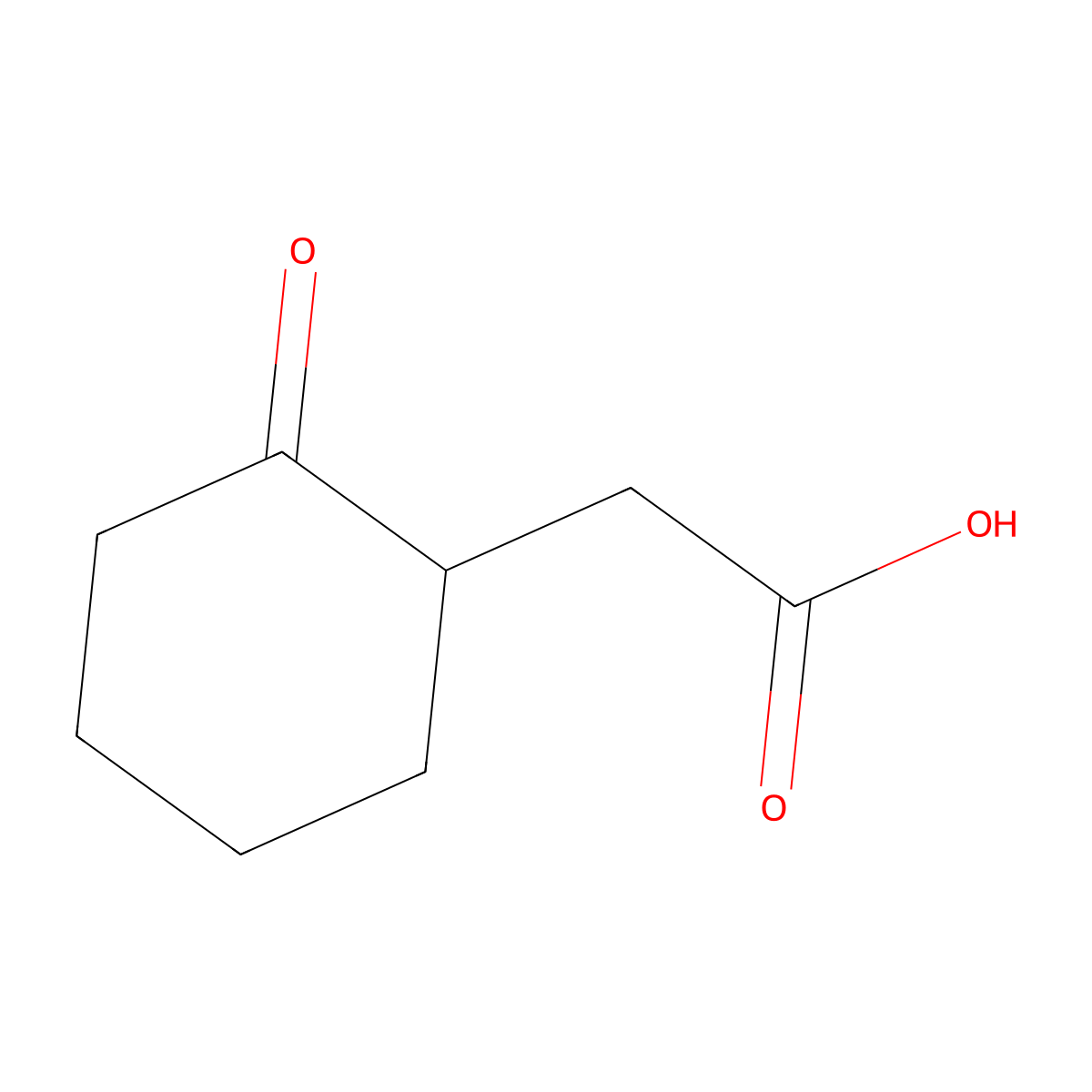 2-Oxocyclohexylacetic acid molecular structure, CAS 1438-96-6