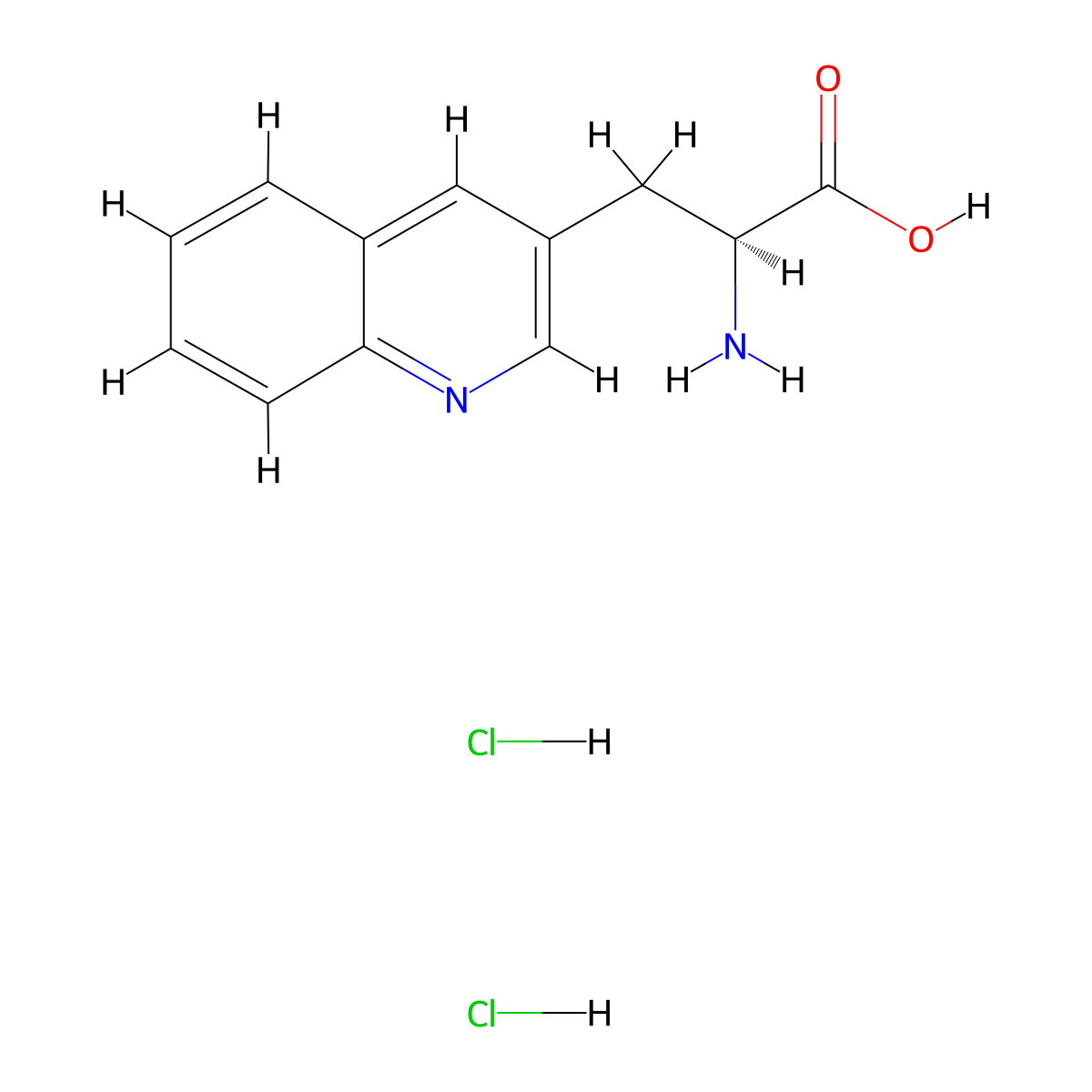 (2S)-2-amino-3-quinolin-3-ylpropanoic acid;dihydrochloride molecular structure, CAS 143800-40-2
