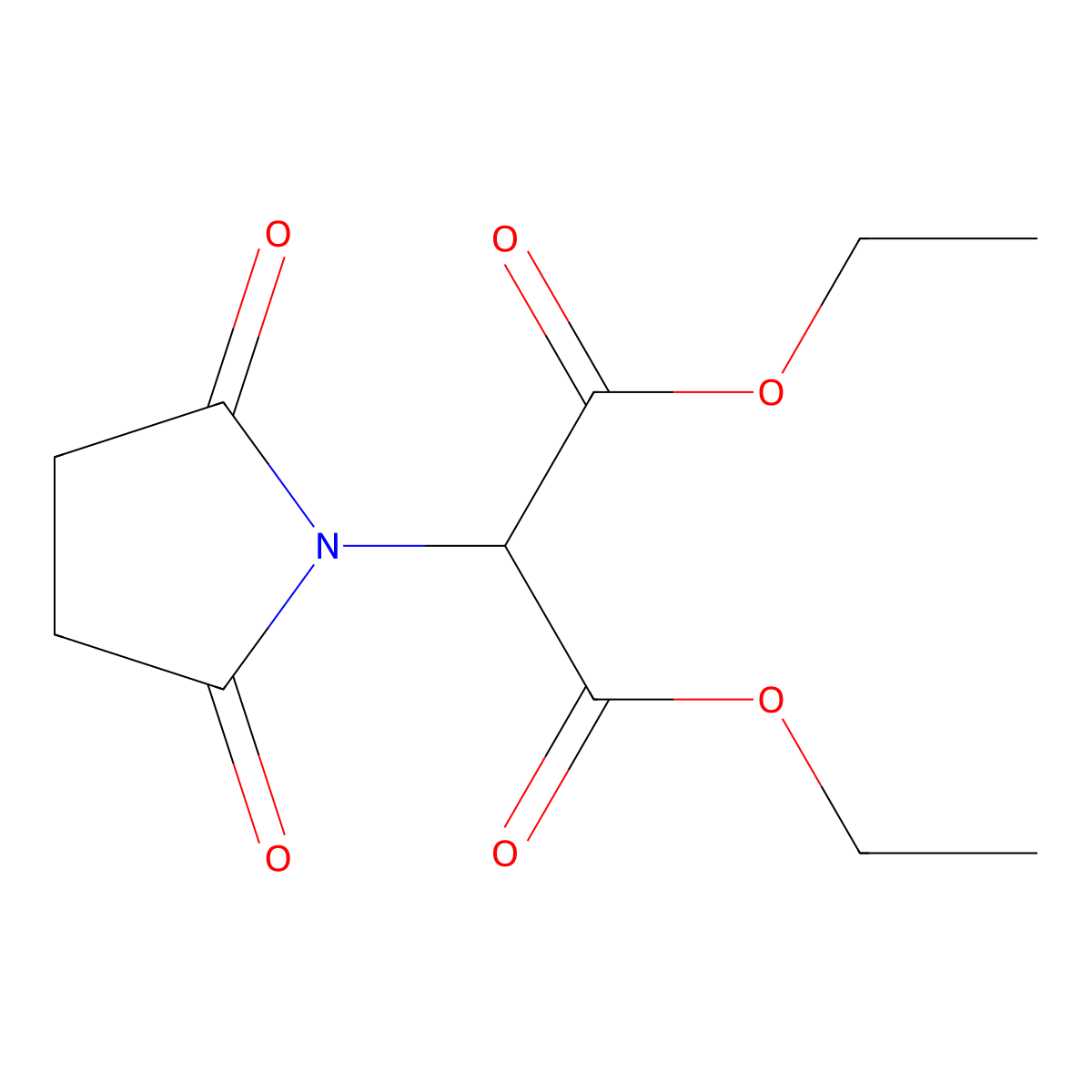 Diethyl 2-(2,5-dioxopyrrolidin-1-yl)malonate molecular structure, CAS 143801-19-8
