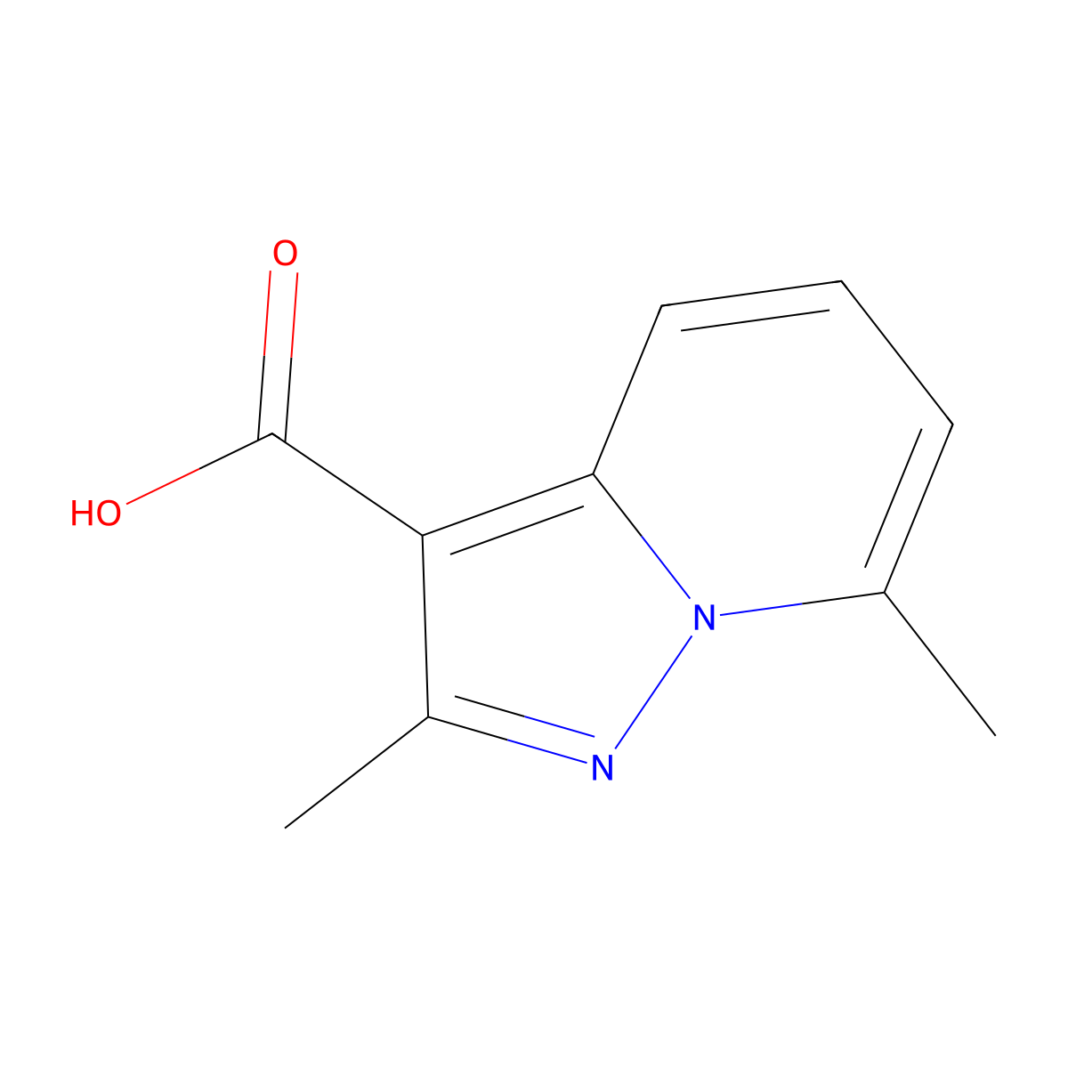 2,7-Dimethylpyrazolo[1,5-a]pyridine-3-carboxylic acid molecular structure, CAS 143803-85-4