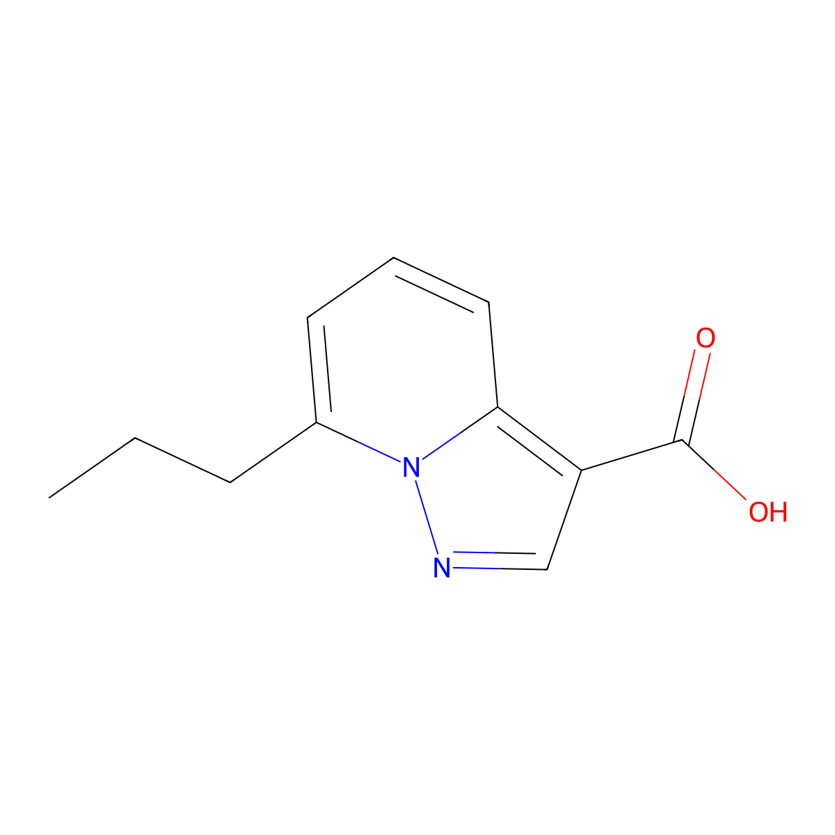 7-Propylpyrazolo[1,5-a]pyridine-3-carboxylic acid molecular structure, CAS 143803-91-2
