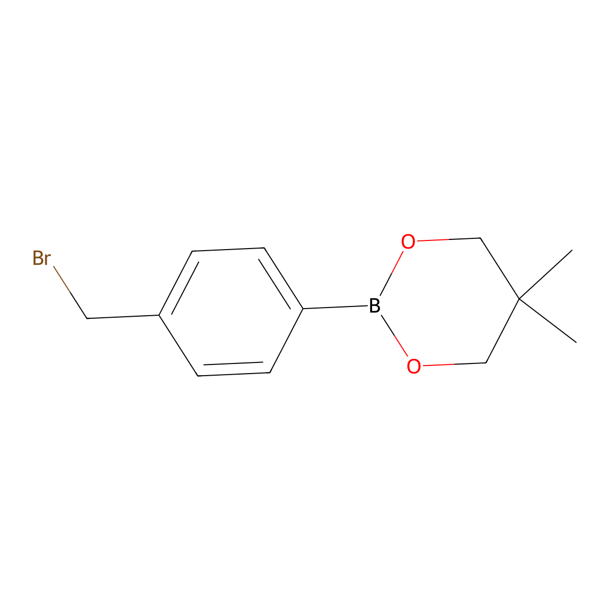2-(4-(Bromomethyl)phenyl)-5,5-dimethyl-1,3,2-dioxaborinane molecular structure, CAS 143805-78-1