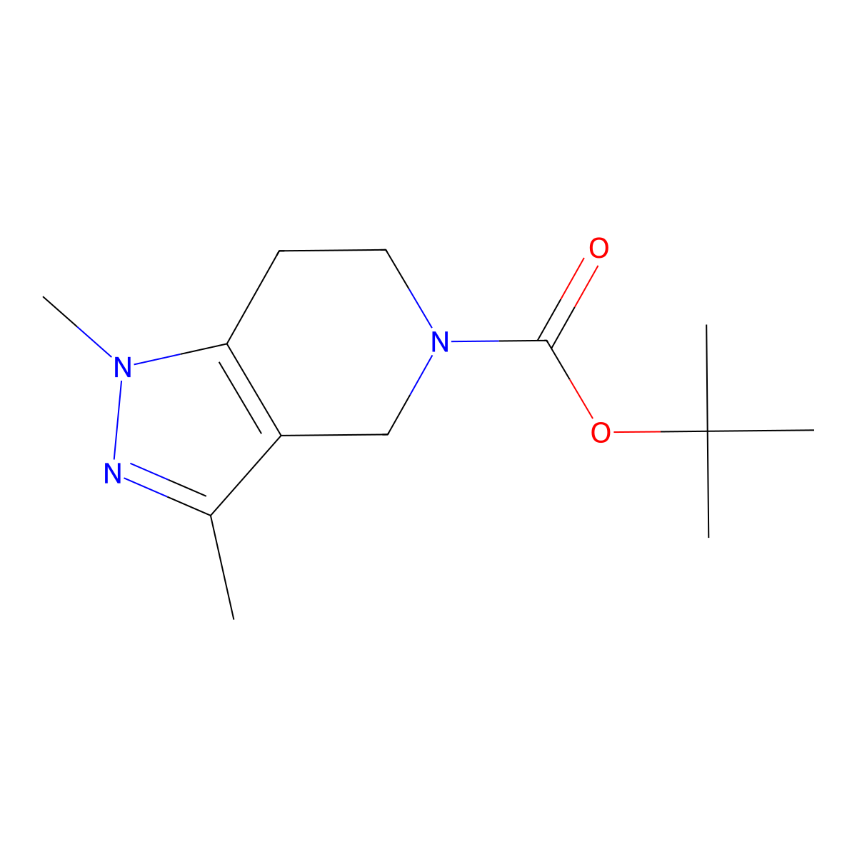 tert-butyl1,3-dimethyl-6,7-dihydro-1H-pyrazolo[4,3-c]pyridine-5(4H)-carboxylate molecular structure, CAS 1438085-08-5