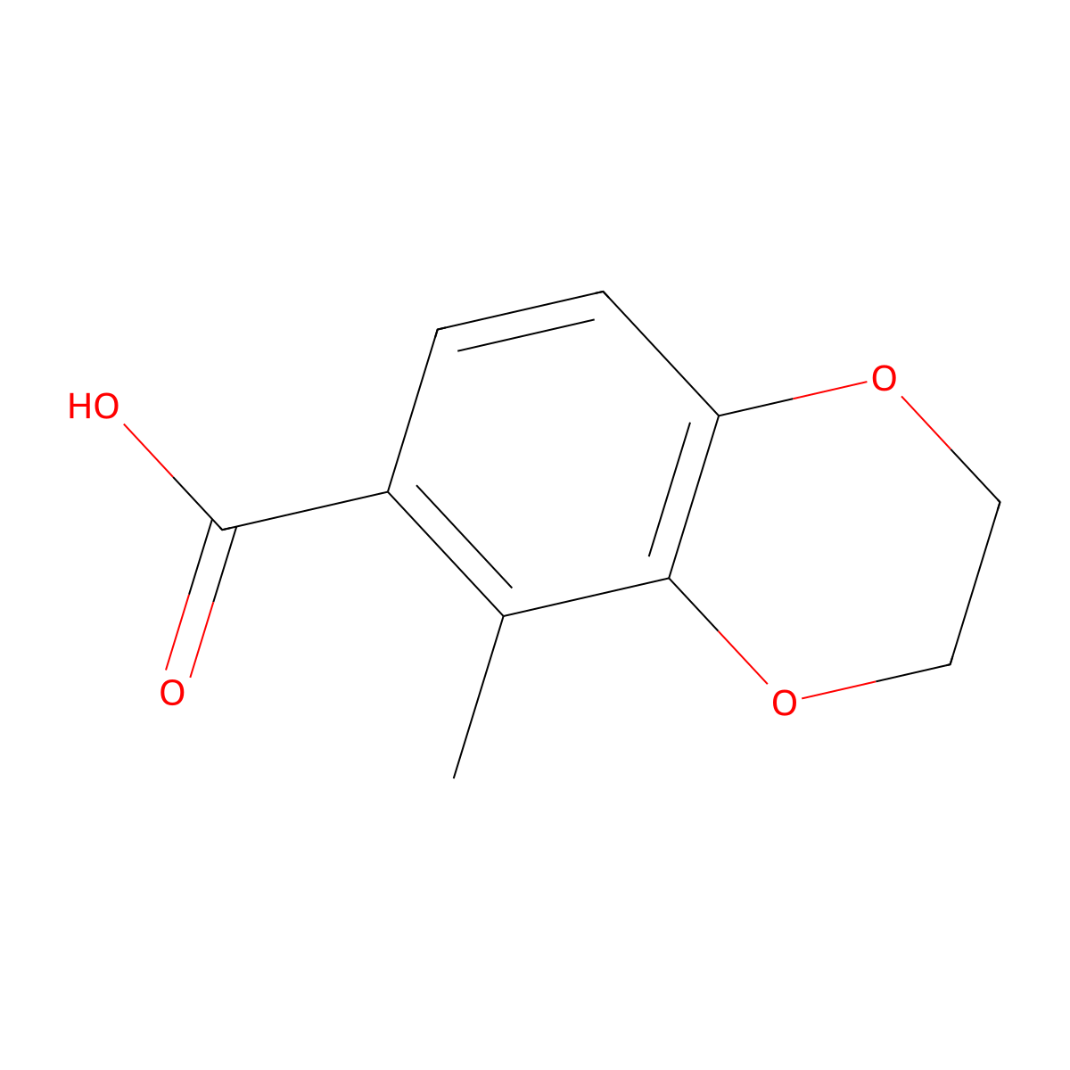 5-Methyl-2,3-dihydro-1,4-benzodioxine-6-carboxylic acid molecular structure, CAS 143809-21-6