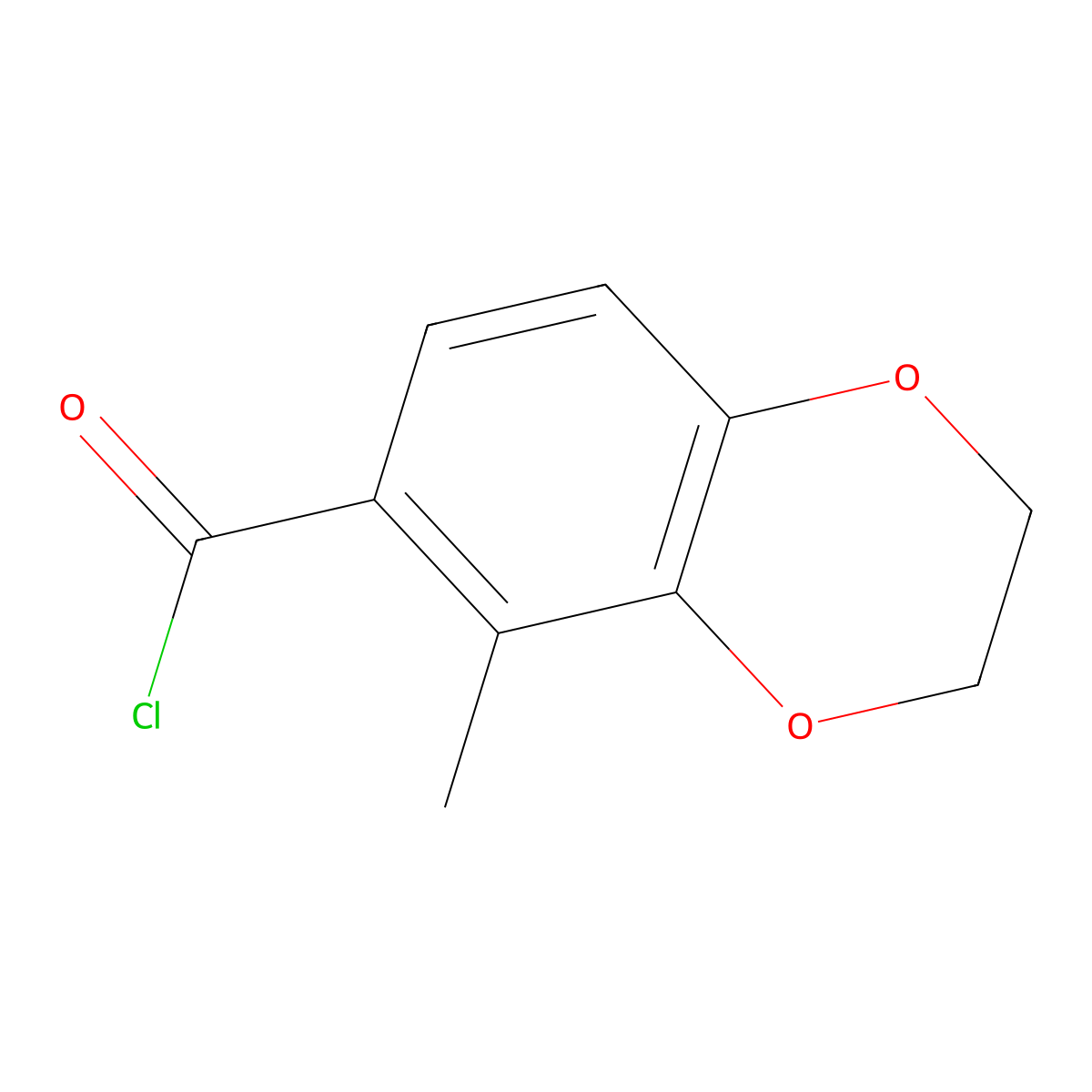 5-Methyl-2,3-dihydro-1,4-benzodioxine-6-carbonyl chloride molecular structure, CAS 143809-23-8