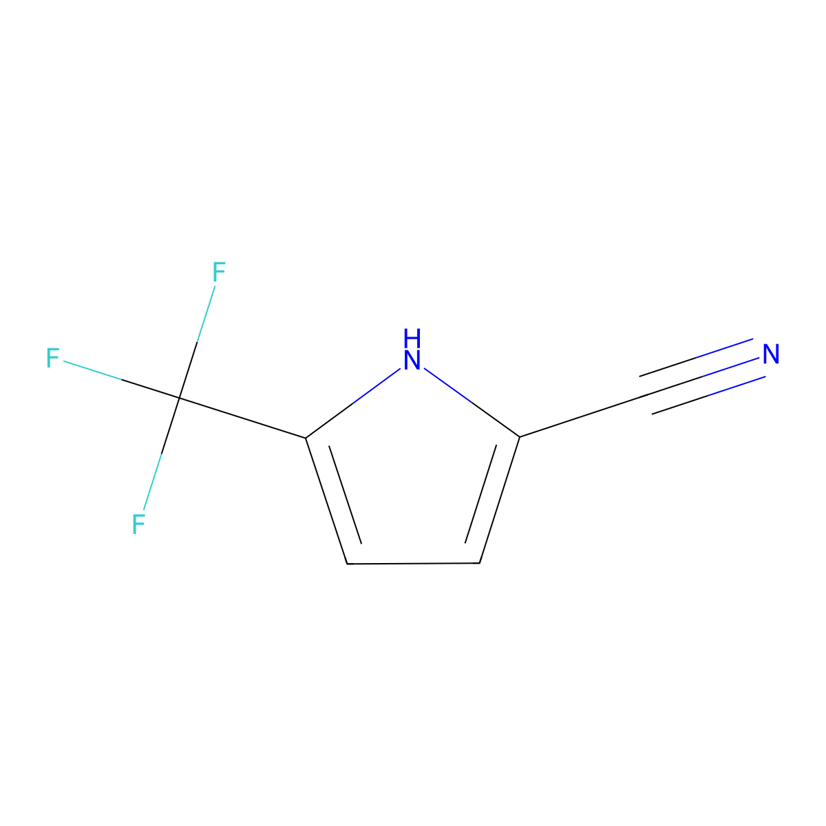 5-(trifluoromethyl)-1H-pyrrole-2-carbonitrile molecular structure, CAS 143812-66-2
