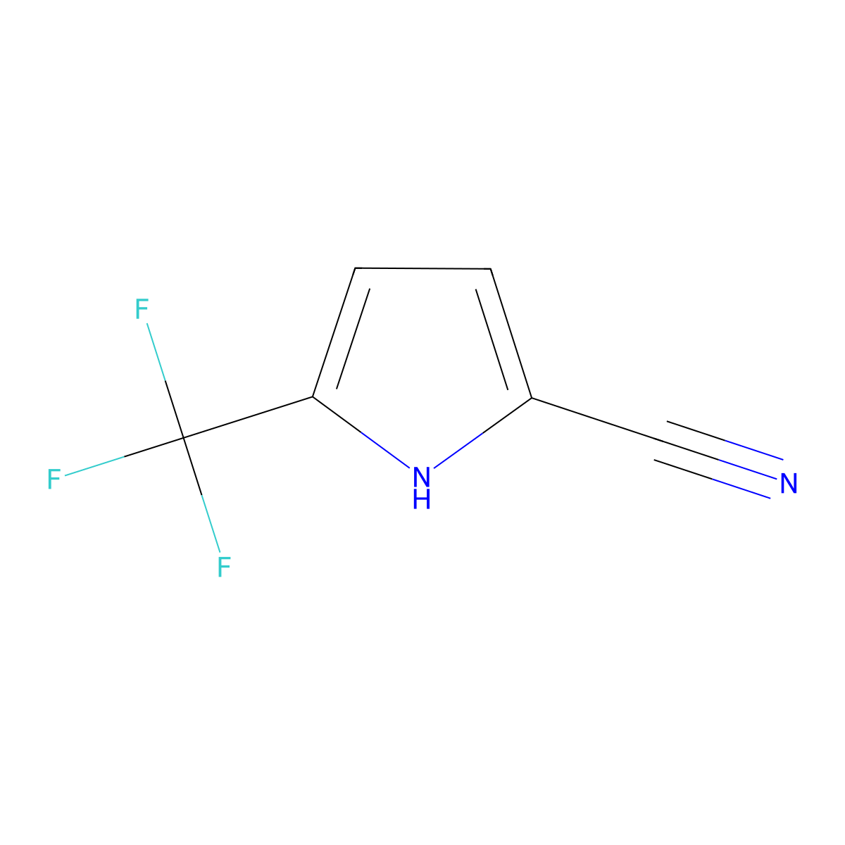 5-(trifluoromethyl)-1H-pyrrole-2-carbonitrile molecular structure, CAS 143812-66-2