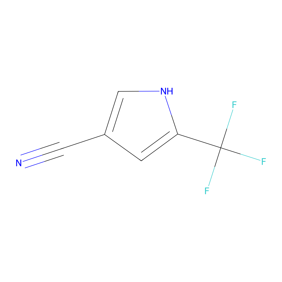 5-(trifluoromethyl)-1H-pyrrole-3-carbonitrile molecular structure, CAS 143812-67-3