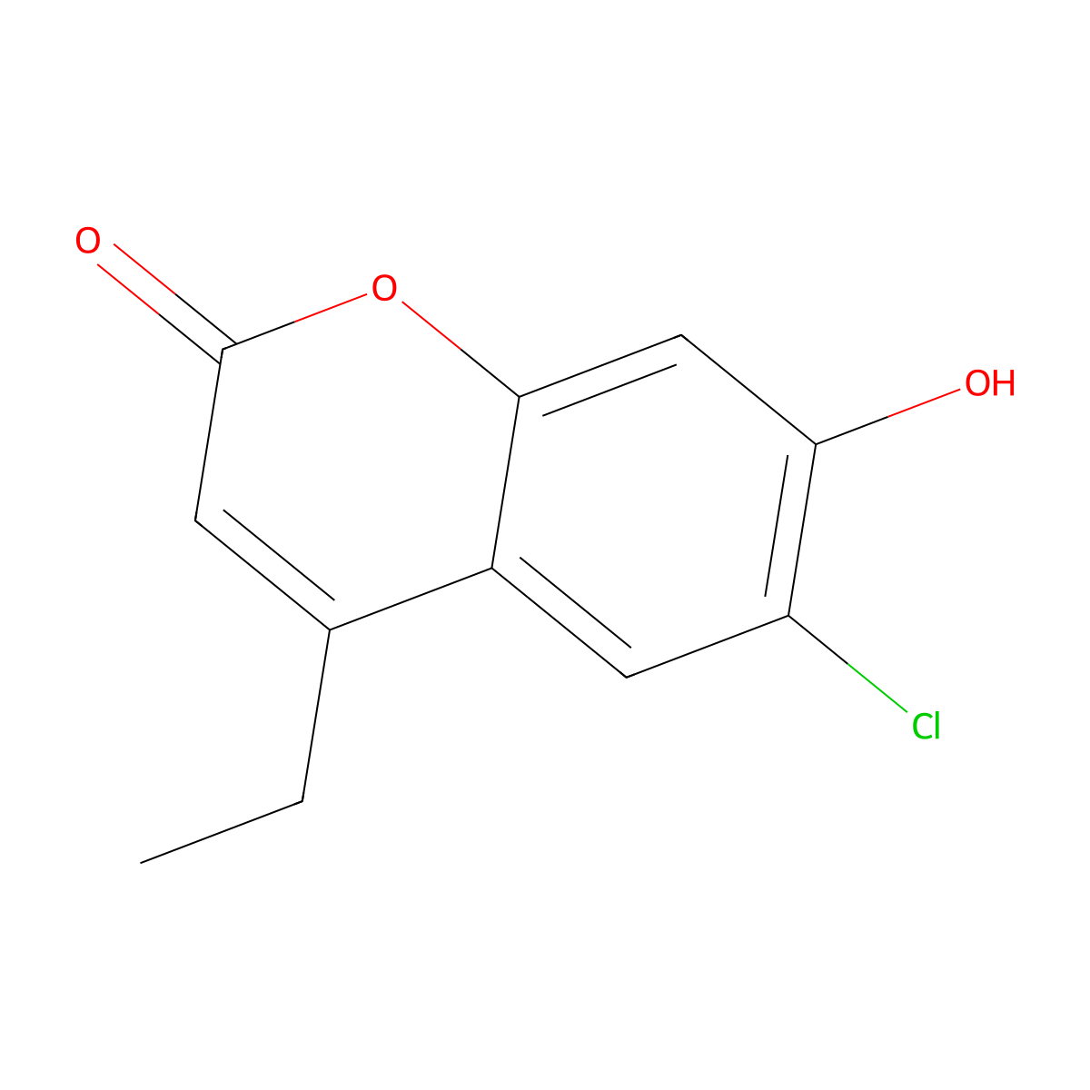 6-chloro-4-ethyl-7-hydroxy-2H-chromen-2-one molecular structure, CAS 143813-74-5