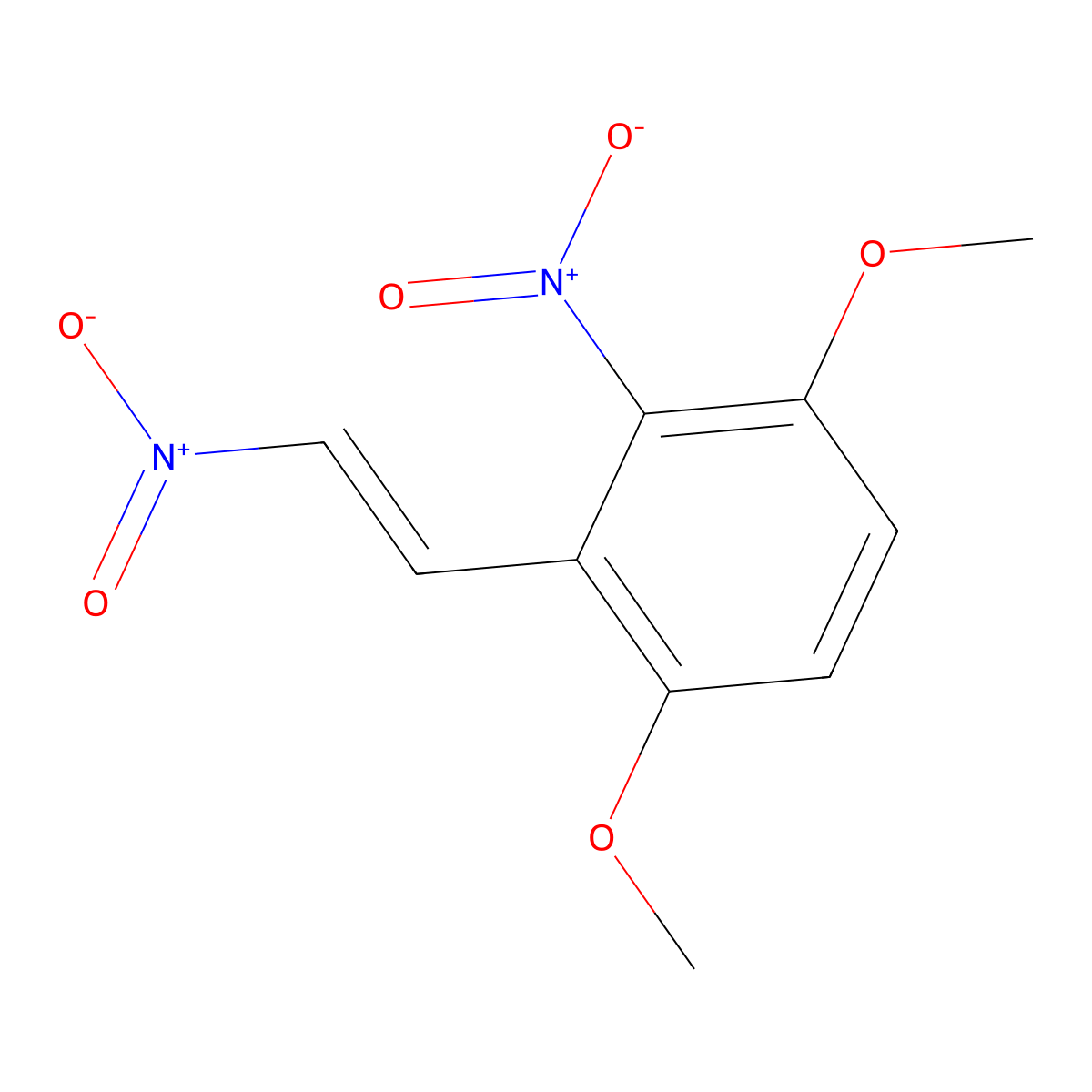 1,4-dimethoxy-2-nitro-3-[(E)-2-nitroethenyl]benzene molecular structure, CAS 143814-63-5