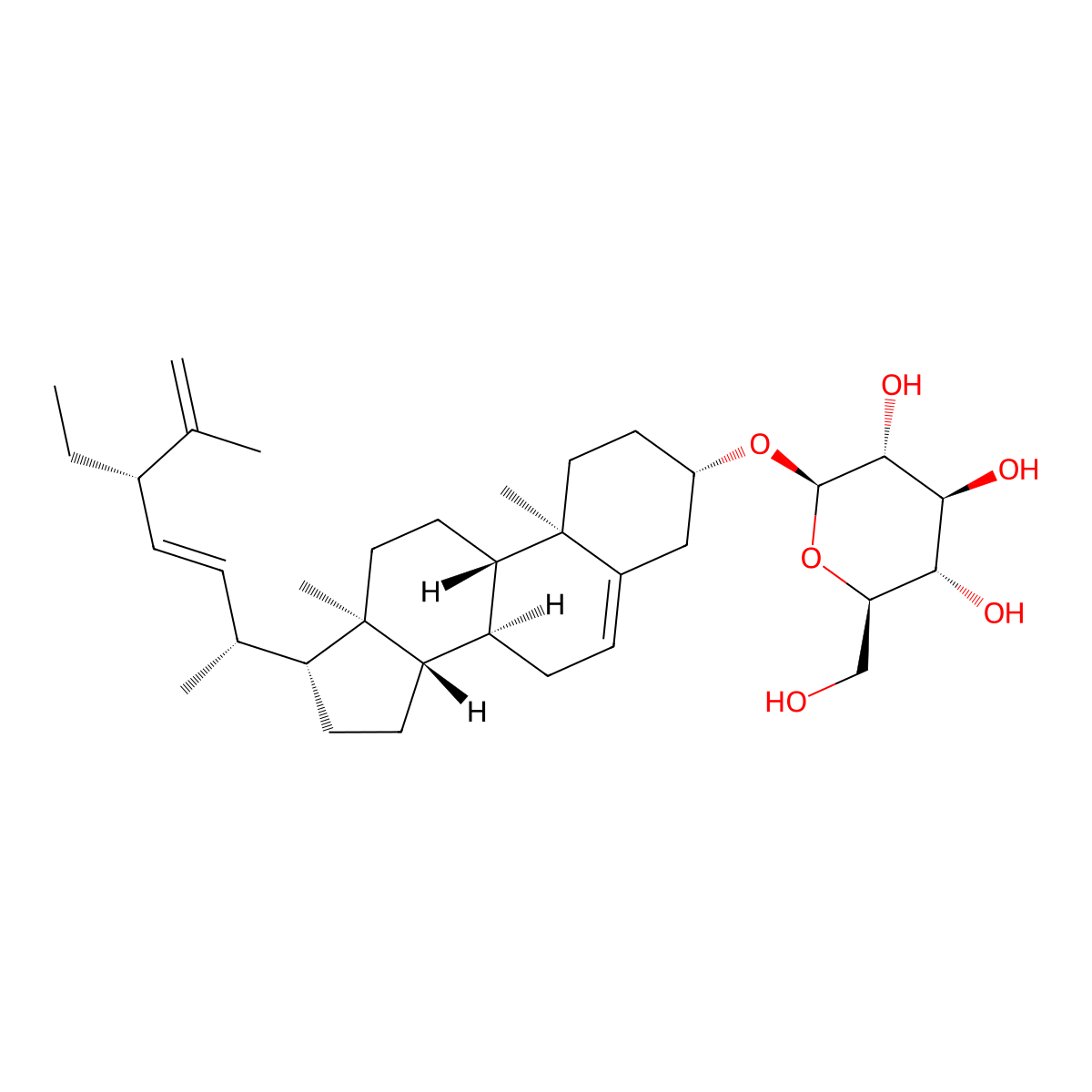 beta-D-Glucopyranoside,(3beta,22E,24S)-stigmasta-5,22,25-trien-3-yl molecular structure, CAS 143815-99-0
