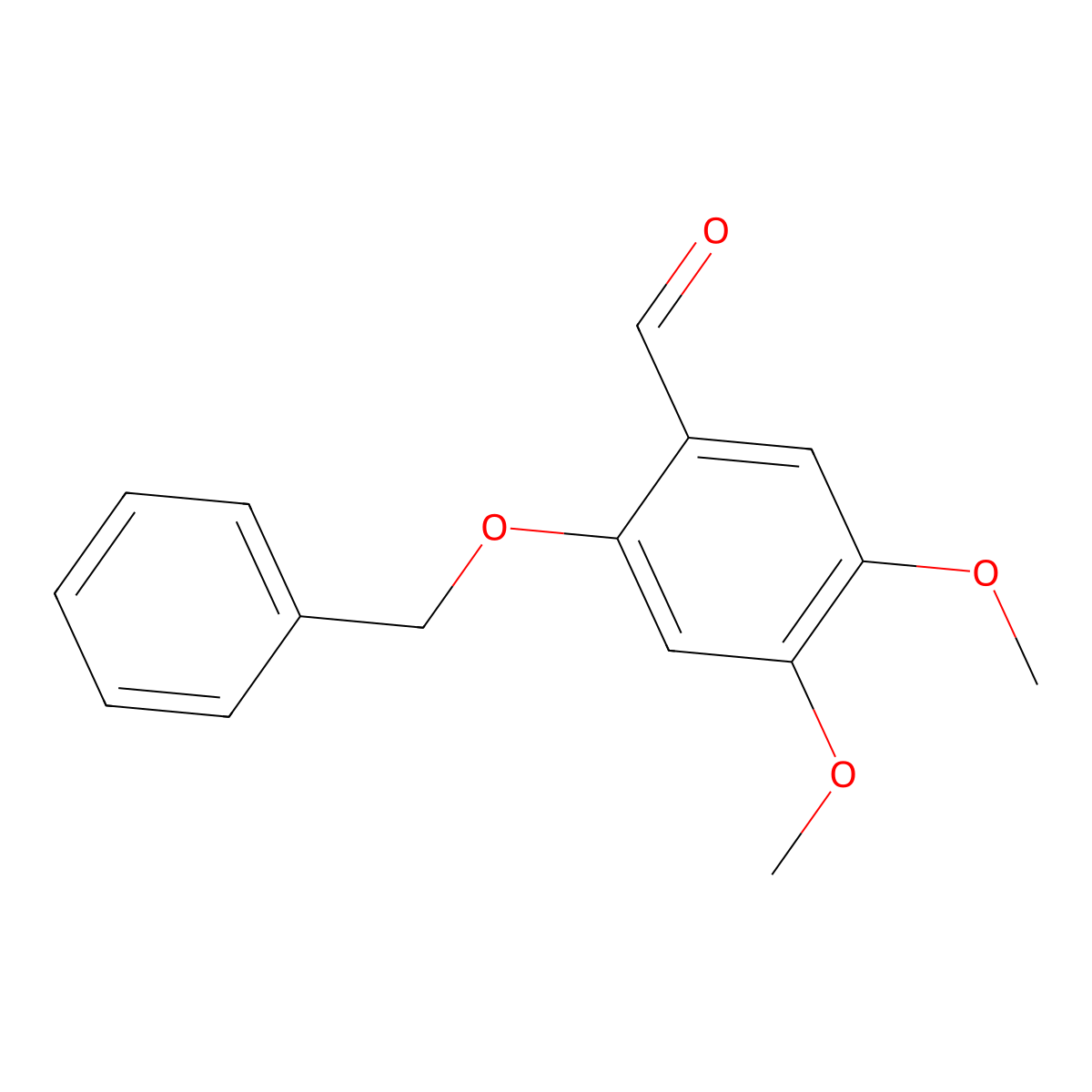 2-Benzyloxy-4,5-dimethoxybenzaldehyde molecular structure, CAS 14382-86-6