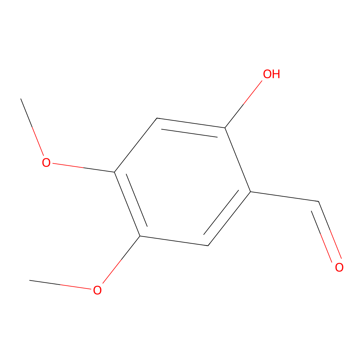 2-Hydroxy-4,5-dimethoxybenzaldehyde molecular structure, CAS 14382-91-3