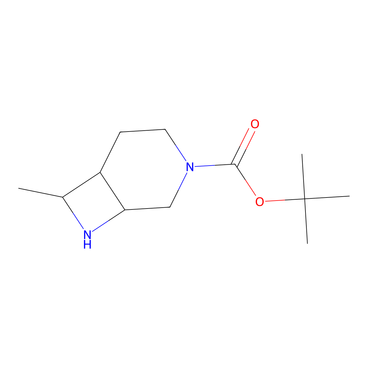 tert-Butyl 7-methyl-3,8-diazabicyclo[4.2.0]octane-3-carboxylate molecular structure, CAS 1438241-09-8