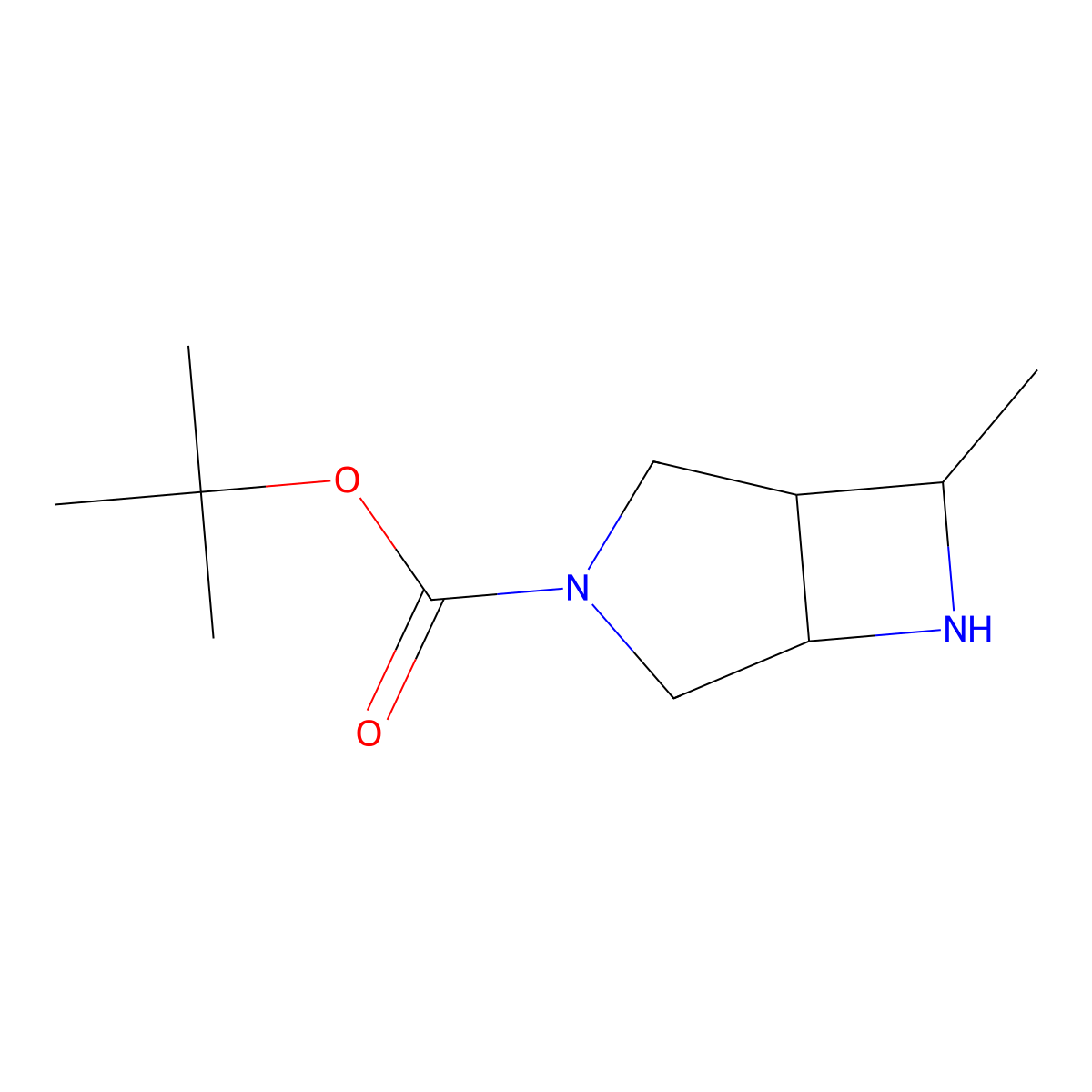 tert-Butyl 7-methyl-3,6-diazabicyclo[3.2.0]heptane-3-carboxylate molecular structure, CAS 1438241-15-6