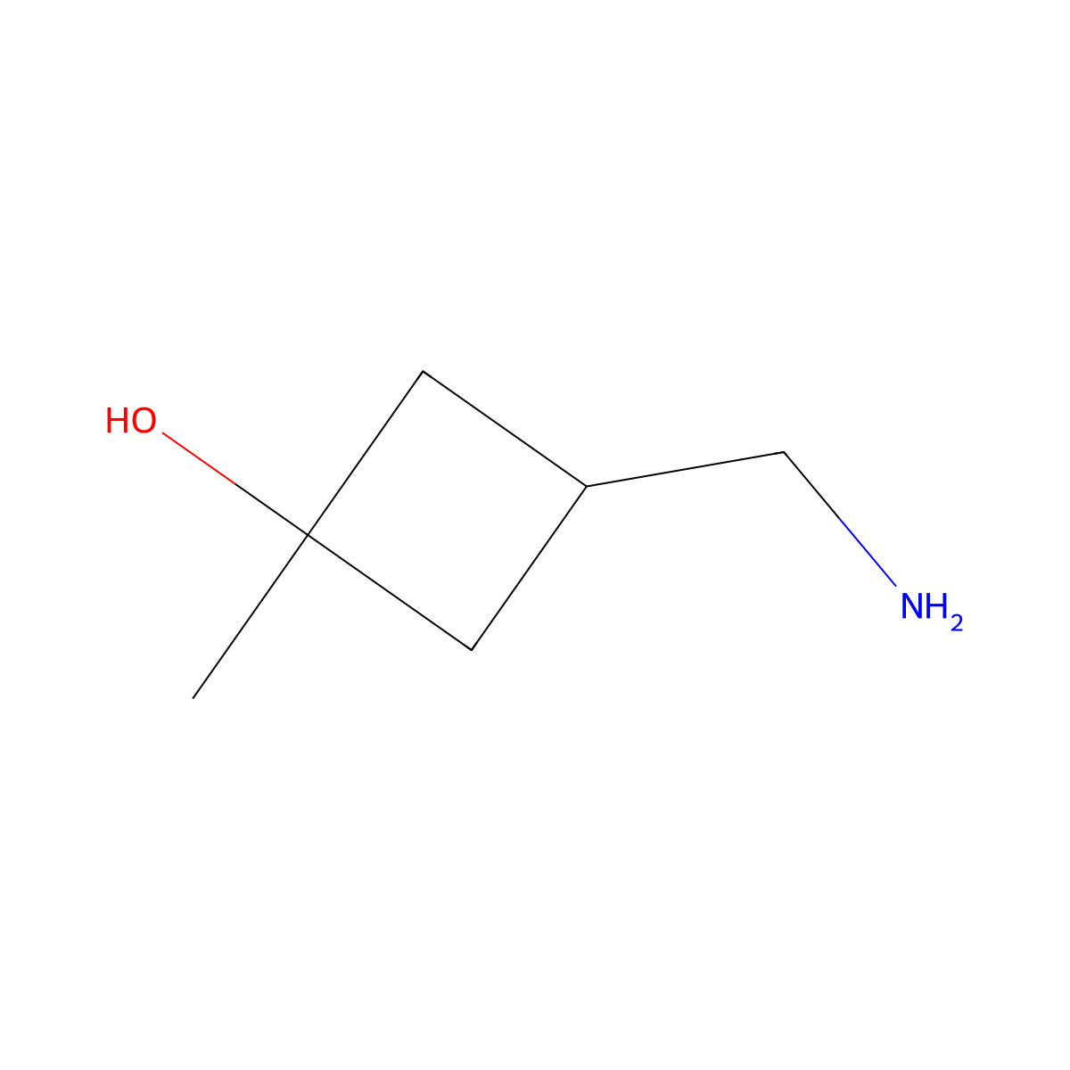 trans-3-Hydroxy-3-methylcyclobutane-1-methamine molecular structure, CAS 1438241-21-4