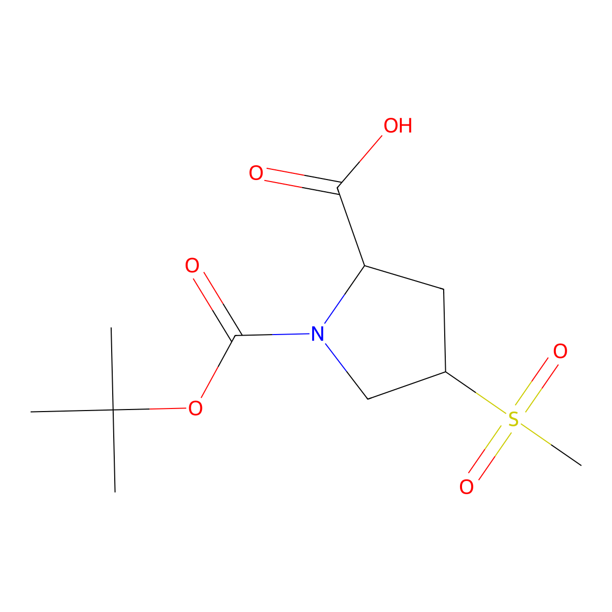 (4S)-1-Boc-4-(methylsulfonyl)-L-proline molecular structure, CAS 1438241-22-5