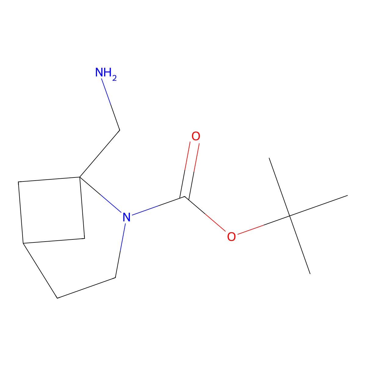 Tert-butyl 1-(aminomethyl)-2-azabicyclo[3.1.1]heptane-2-carboxylate molecular structure, CAS 1438241-26-9