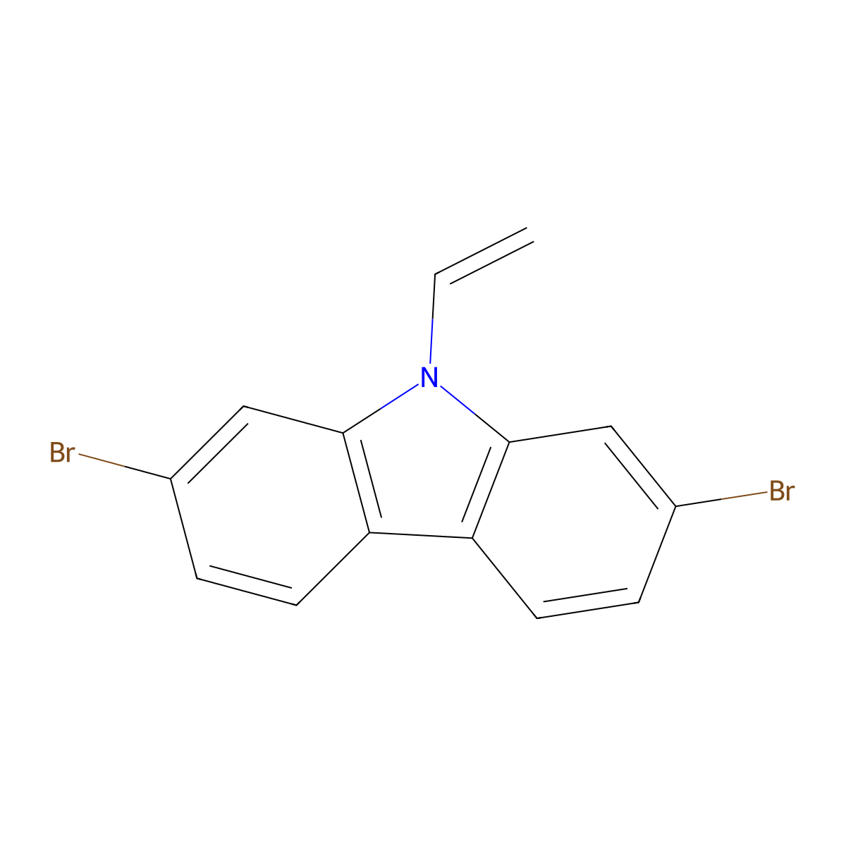 2,7-Dibromo-9-vinyl-9H-carbazole molecular structure, CAS 1438252-33-5