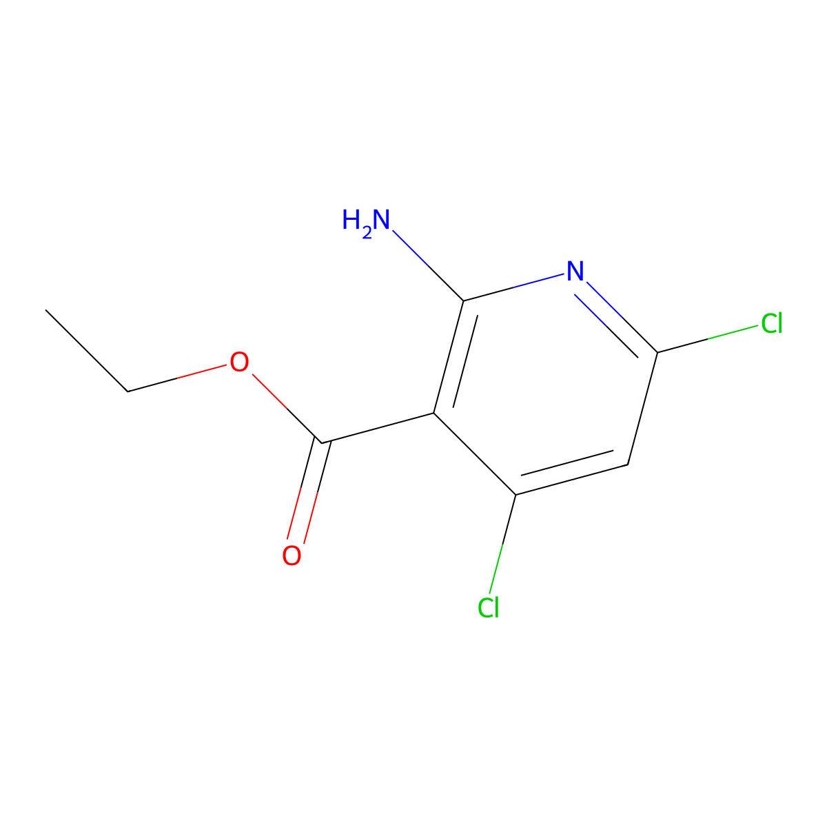 Ethyl 2-amino-4,6-dichloronicotinate molecular structure, CAS 1438255-18-5