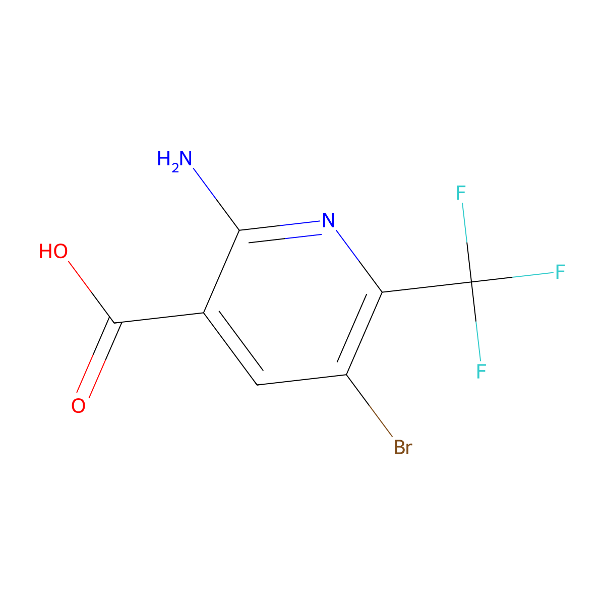 2-Amino-5-bromo-6-(trifluoromethyl)nicotinic acid molecular structure, CAS 1438256-92-8