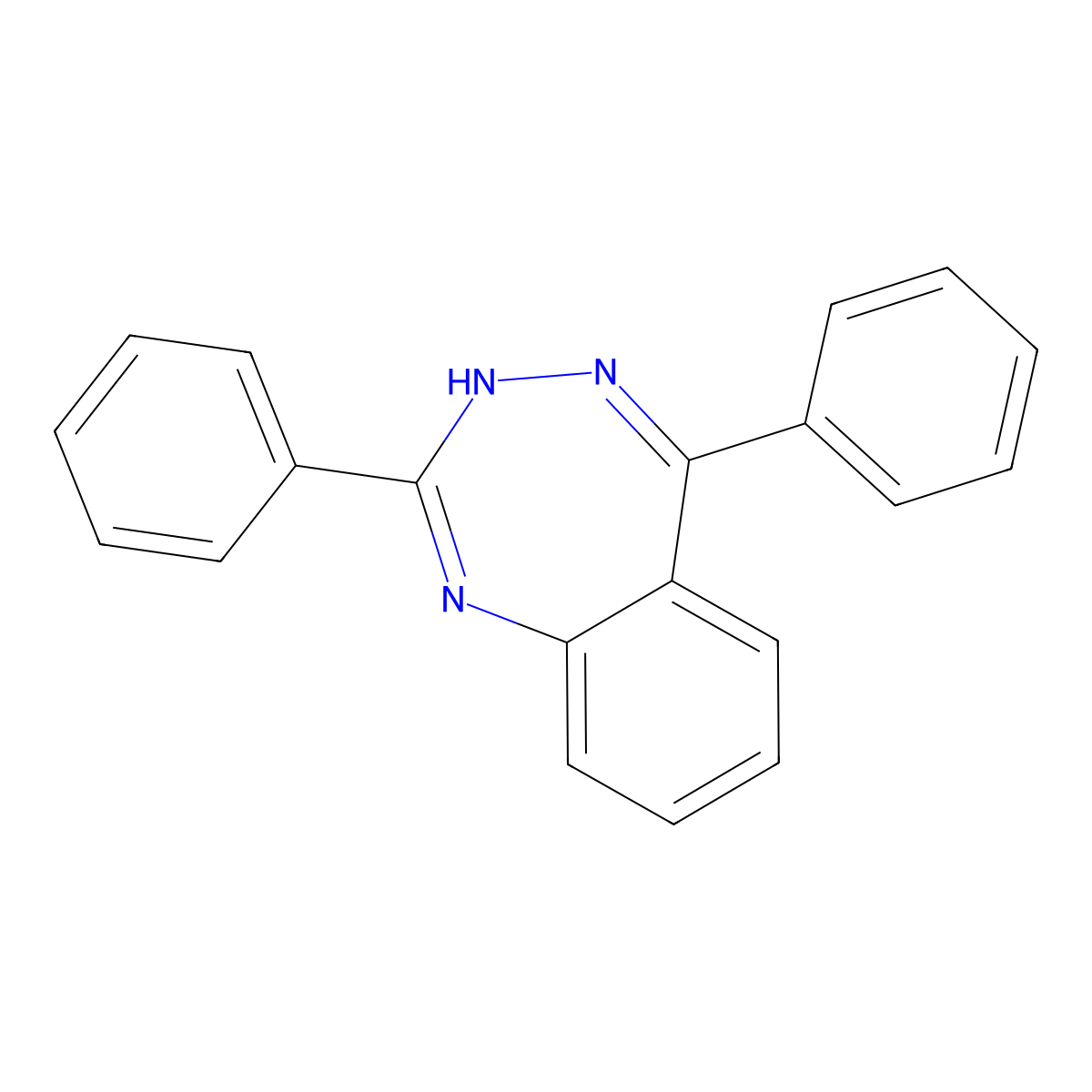 1H-1,3,4-Benzotriazepine, 2,5-diphenyl- molecular structure, CAS 143826-23-7