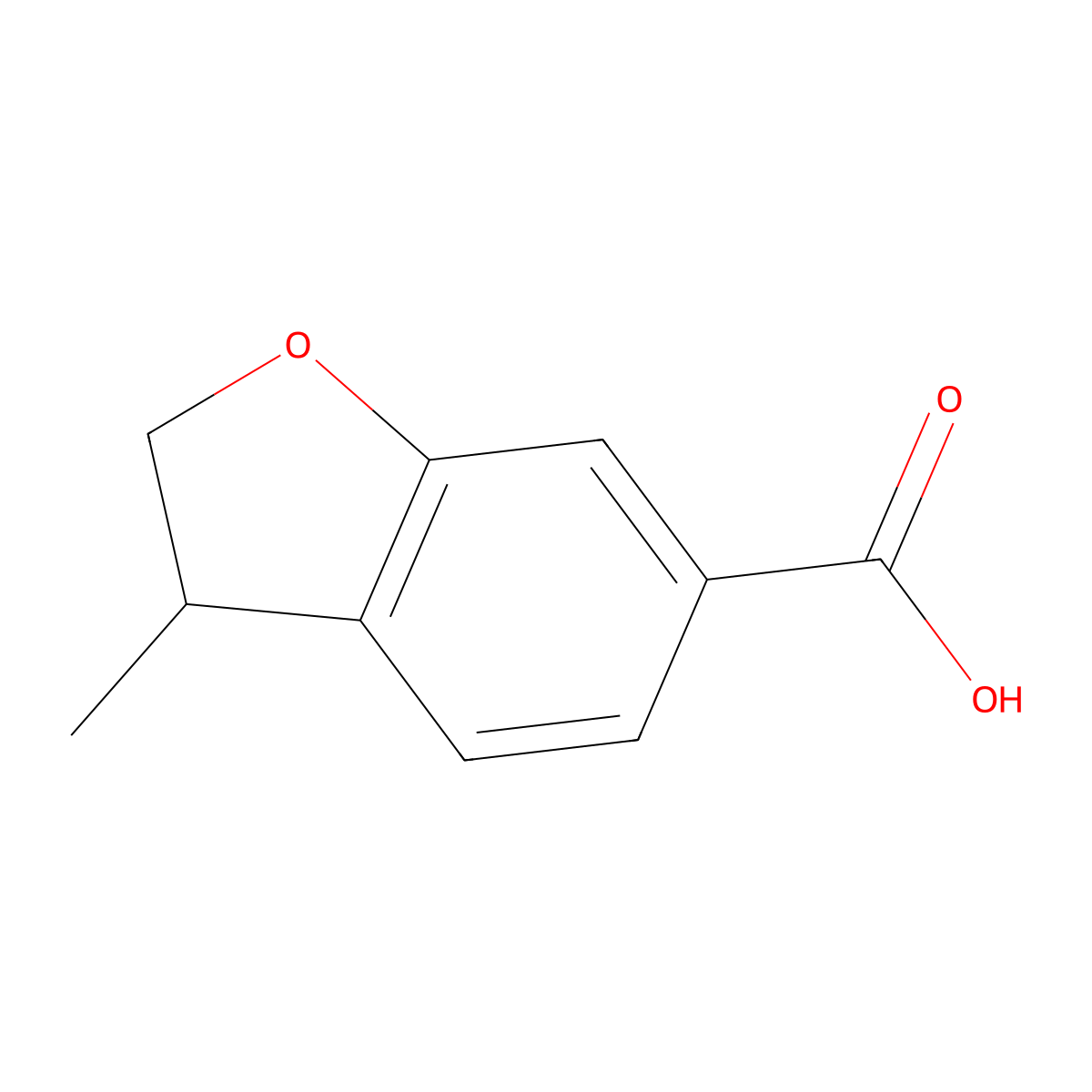 3-Methyl-2,3-dihydro-1-benzofuran-6-carboxylic acid molecular structure, CAS 1438262-96-4
