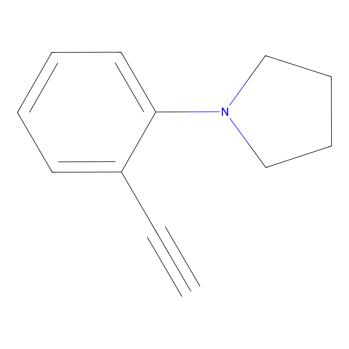 1-(2-Ethynylphenyl)pyrrolidine molecular structure, CAS 1438277-47-4