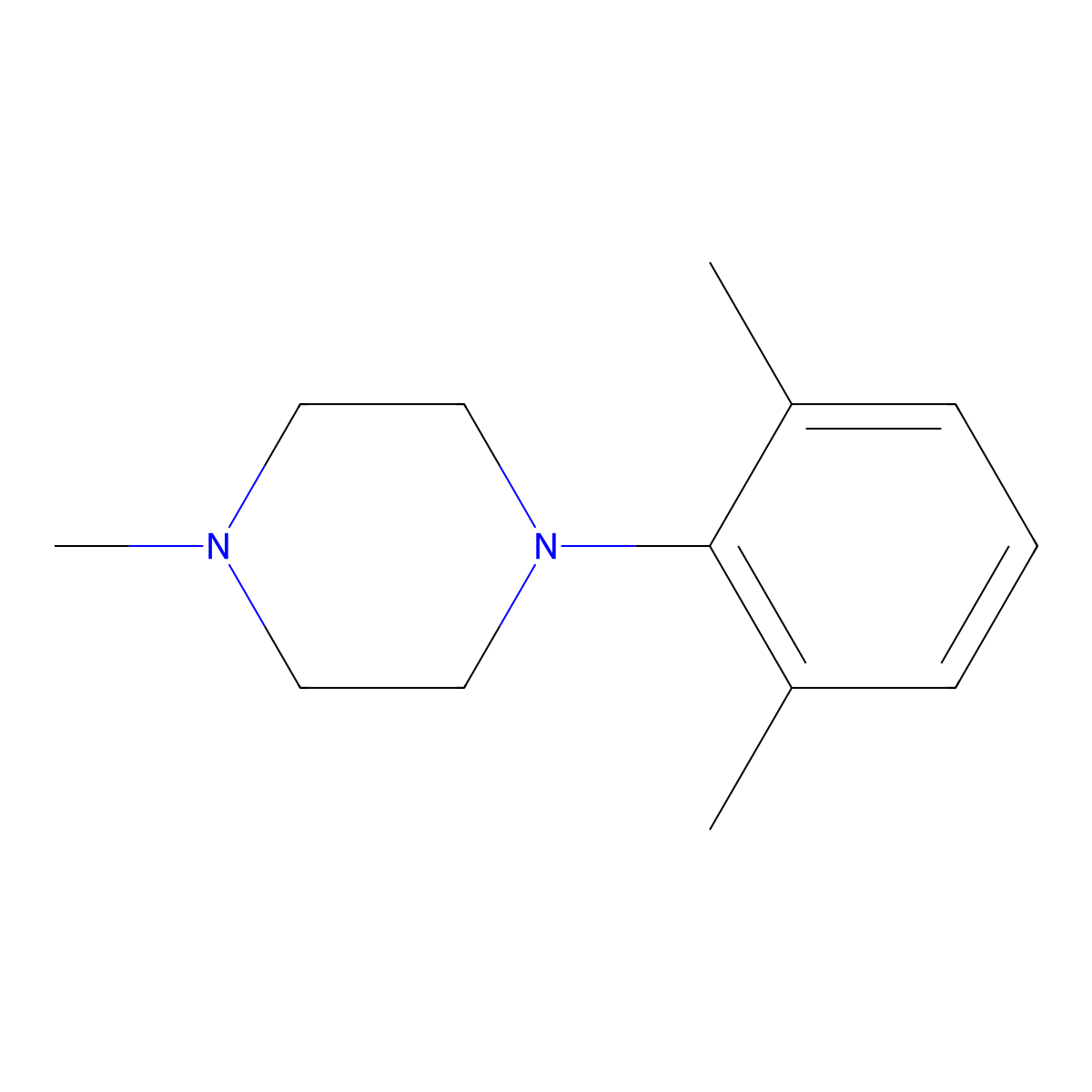 1-(2,6-Dimethylphenyl)-4-methylpiperazine molecular structure, CAS 1438279-35-6