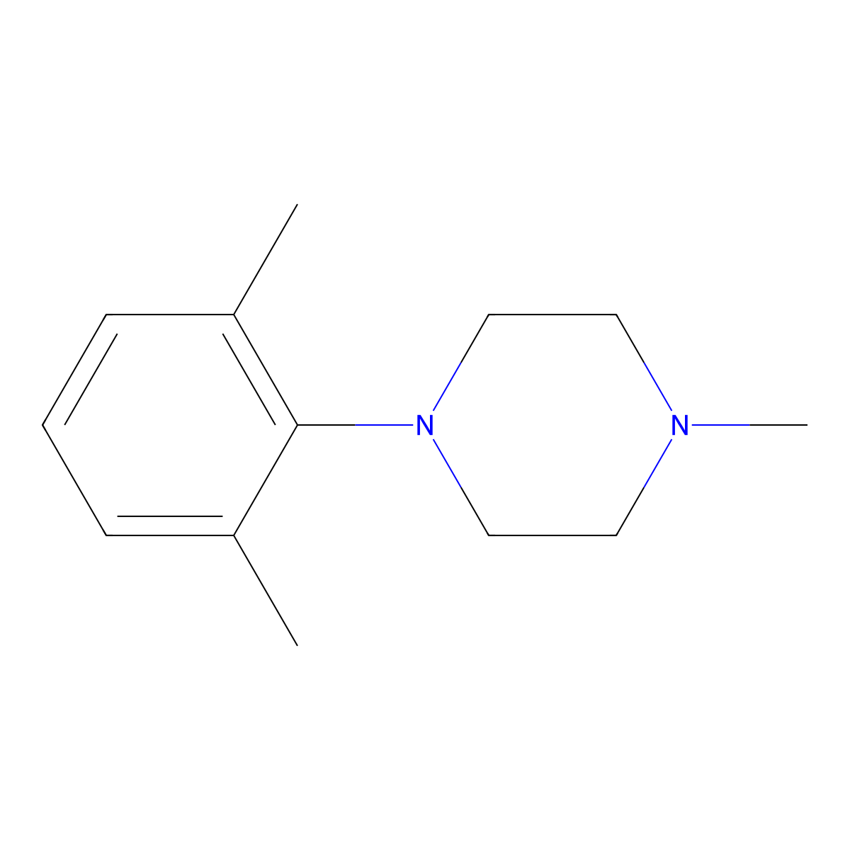 1-(2,6-Dimethylphenyl)-4-methylpiperazine molecular structure, CAS 1438279-35-6