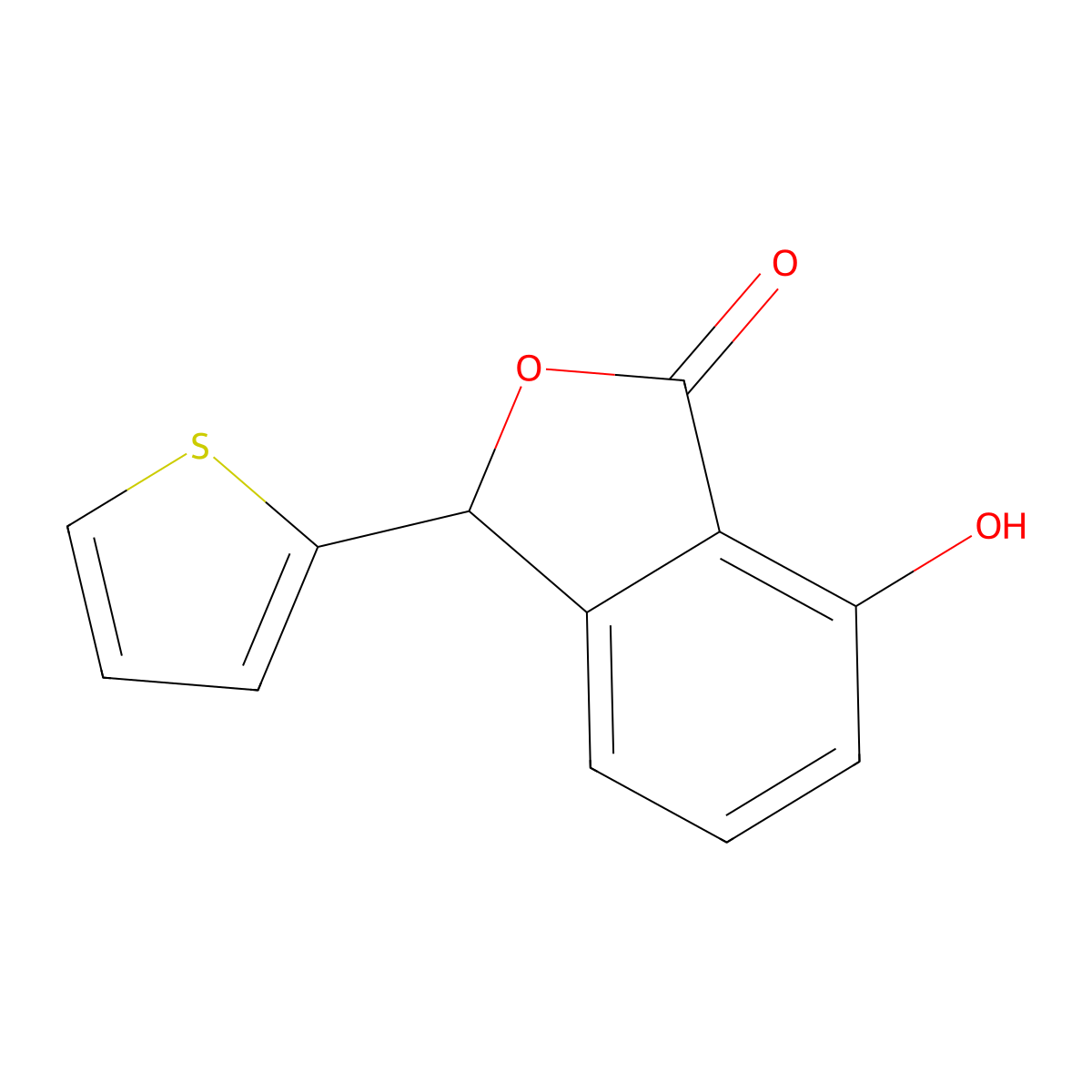 7-Hydroxy-3-(thiophen-2-yl)isobenzofuran-1(3H)-one molecular structure, CAS 1438283-15-8