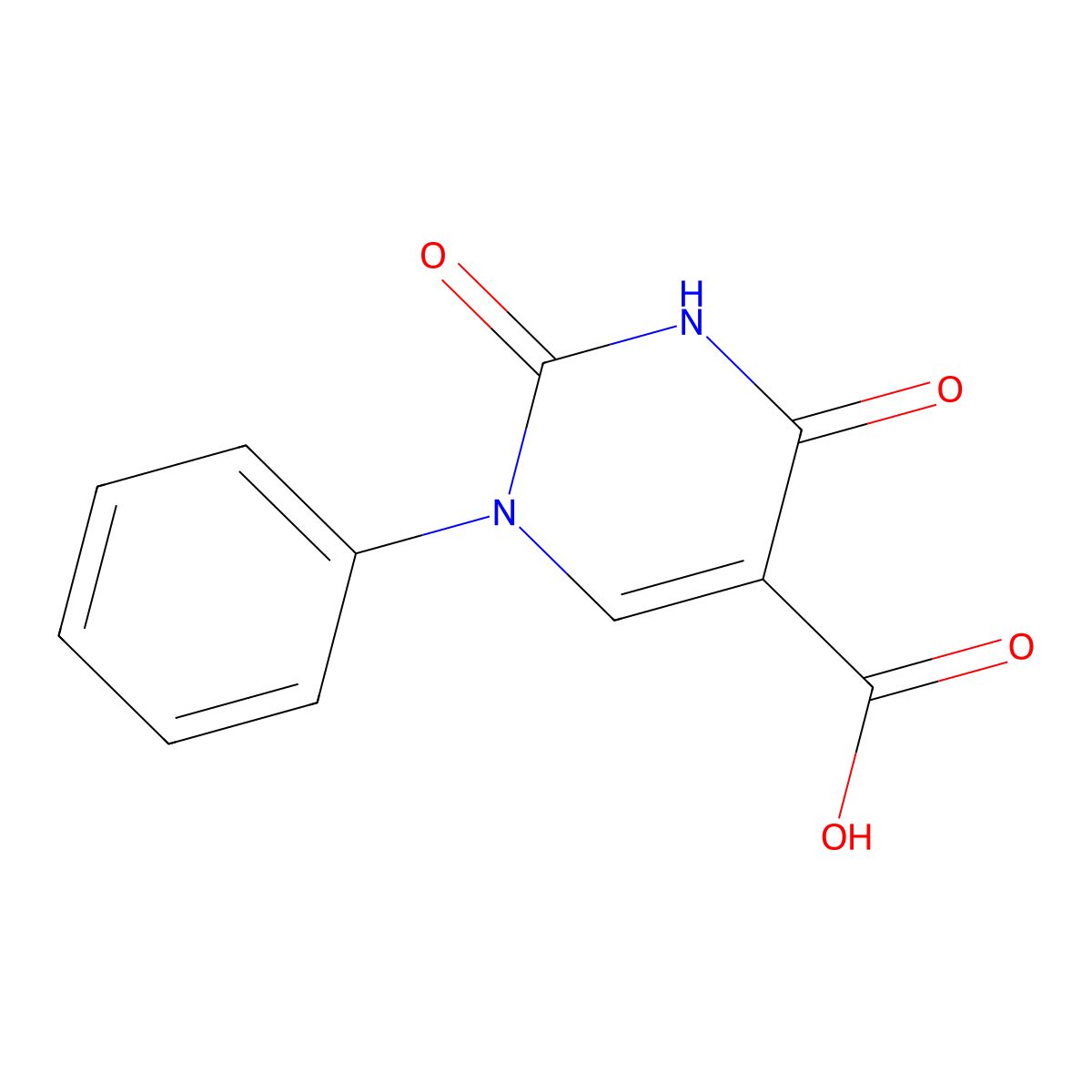 2,4-Dioxo-1-phenyl-1,2,3,4-tetrahydropyrimidine-5-carboxylic acid molecular structure, CAS 14383-40-5