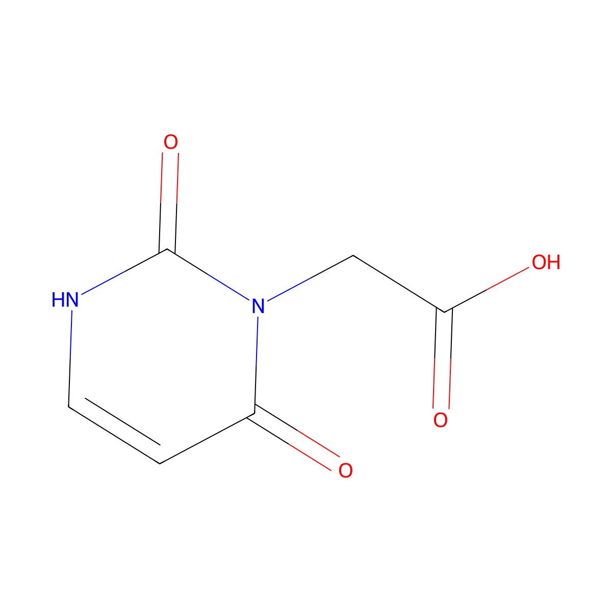 2-(2,6-Dioxo-1,2,3,6-tetrahydropyrimidin-1-yl)acetic acid molecular structure, CAS 14383-43-8