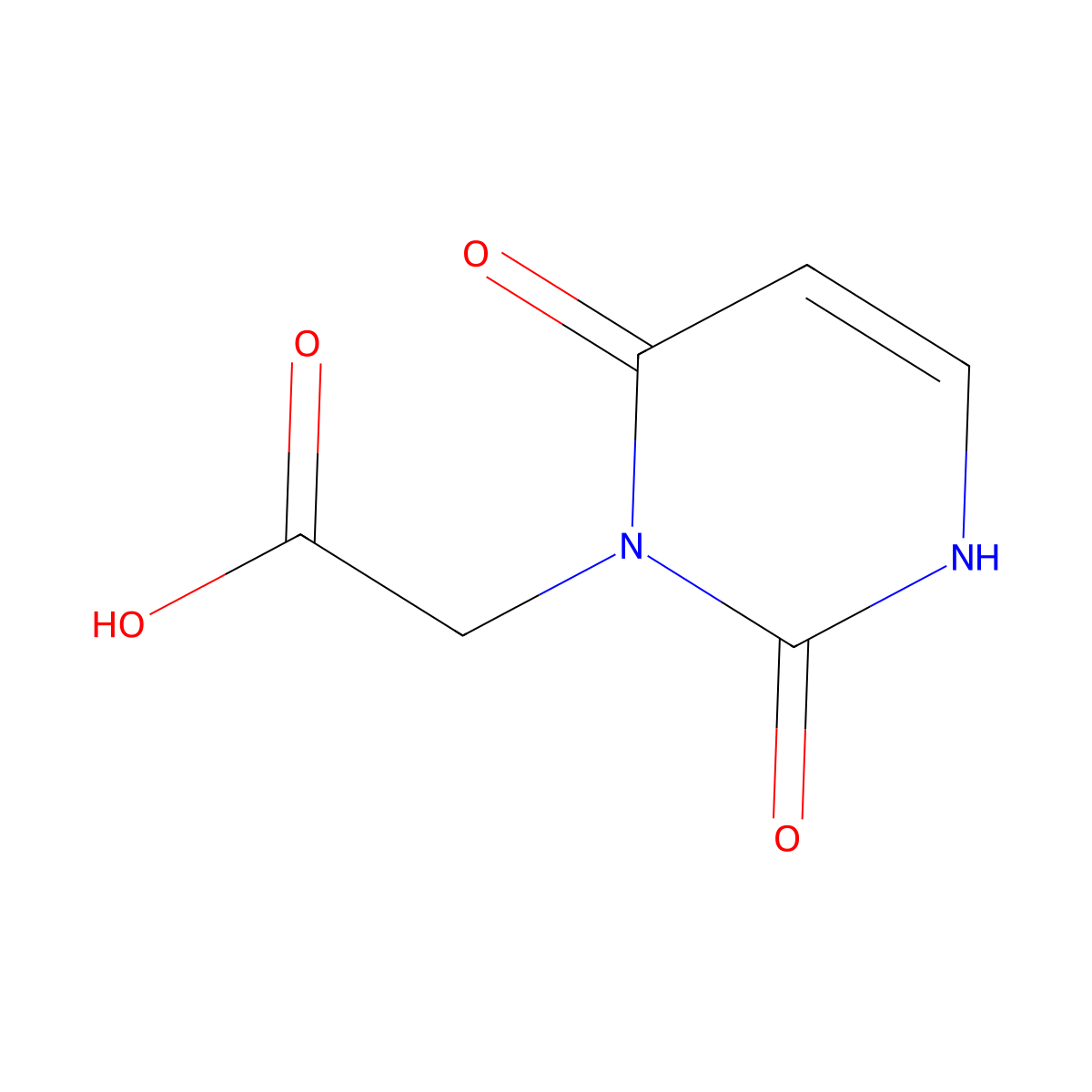 2-(2,6-Dioxo-1,2,3,6-tetrahydropyrimidin-1-yl)acetic acid molecular structure, CAS 14383-43-8
