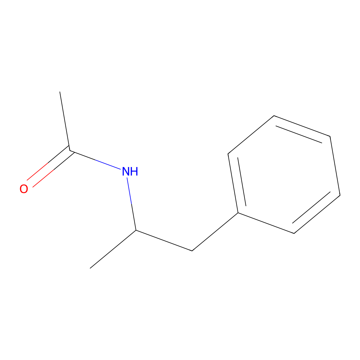 Acetylamphetamine molecular structure, CAS 14383-60-9
