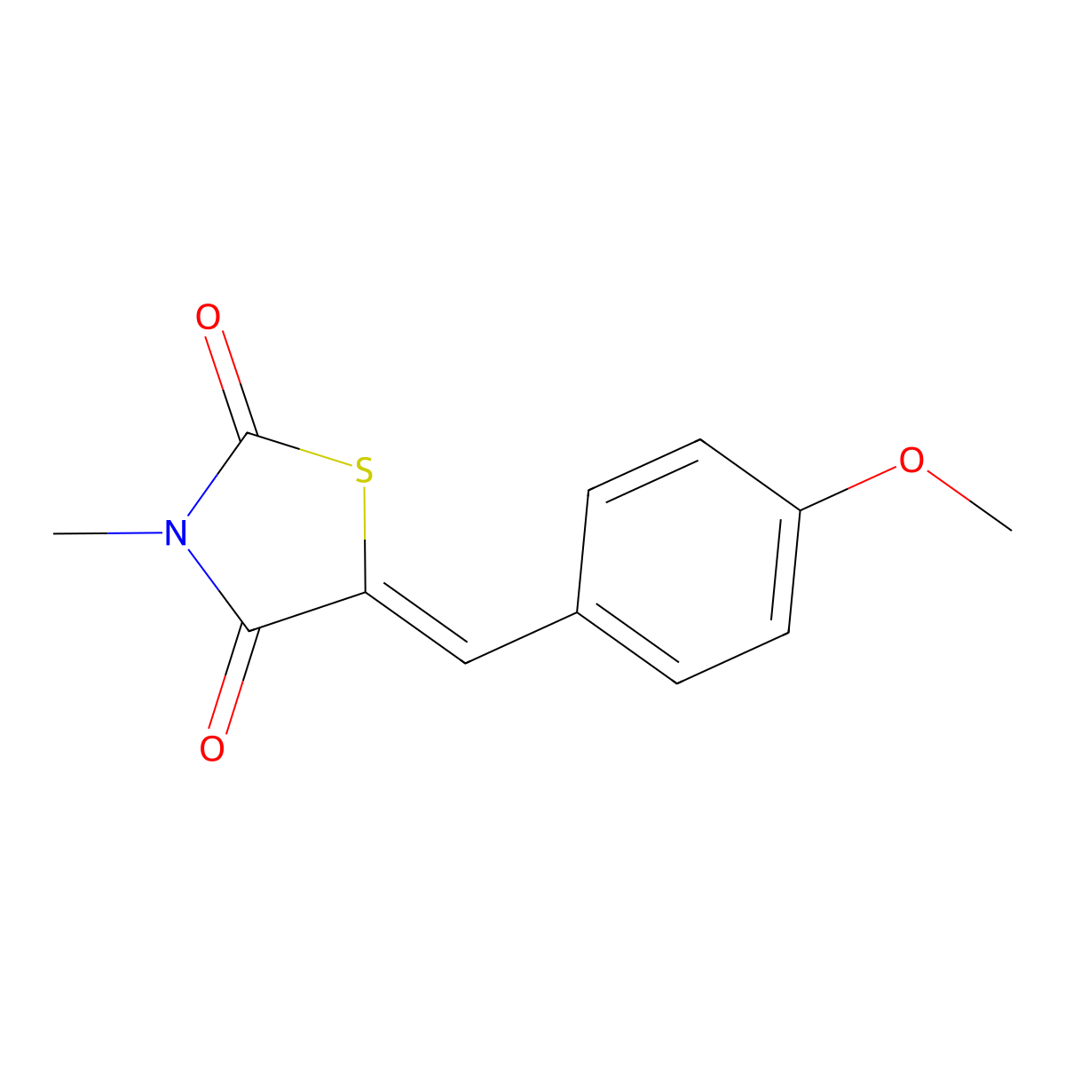 2,4-Thiazolidinedione, 5-[(4-methoxyphenyl)methylene]-3-methyl- molecular structure, CAS 143832-90-0