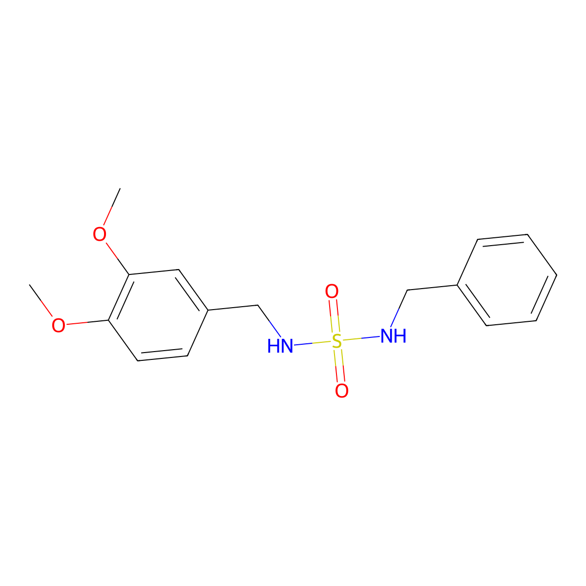 N-benzyl-N'-(3,4-dimethoxybenzyl)sulfamide molecular structure, CAS 143836-84-4