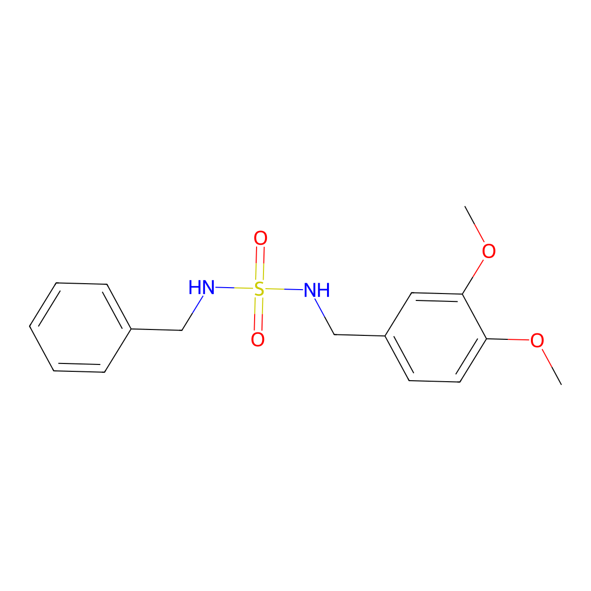 N-benzyl-N'-(3,4-dimethoxybenzyl)sulfamide molecular structure, CAS 143836-84-4