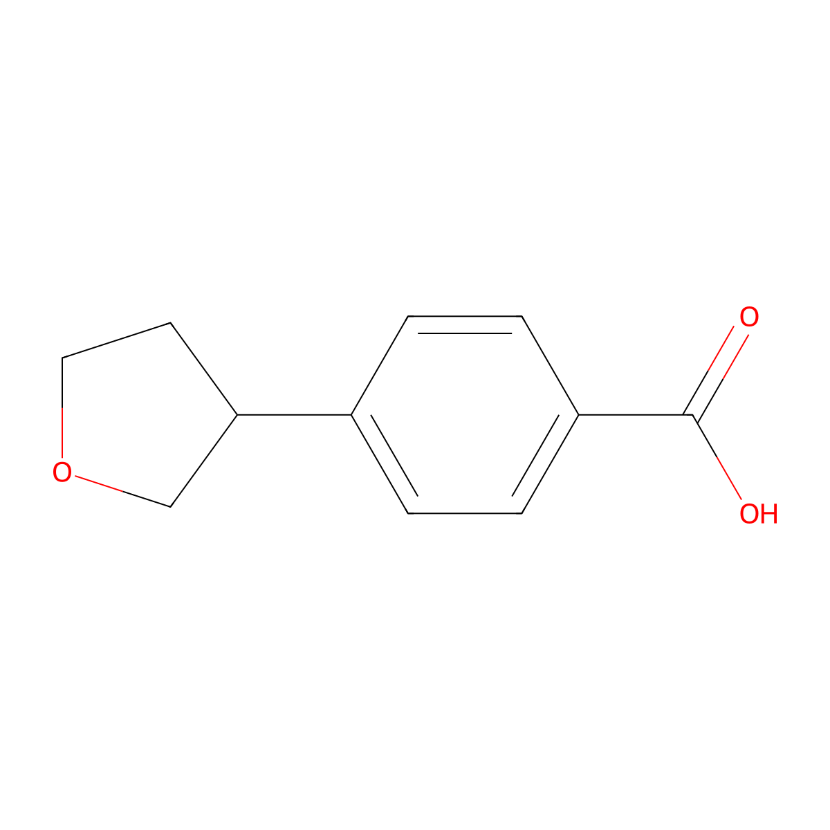 4-(Oxolan-3-yl)benzoic acid molecular structure, CAS 1438382-08-1