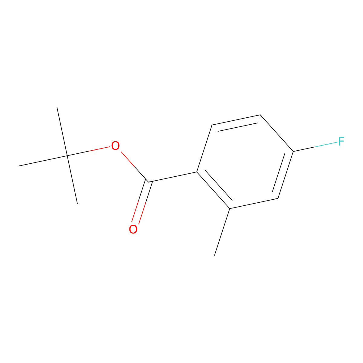 Tert-butyl 4-fluoro-2-methylbenzoate molecular structure, CAS 1438382-28-5