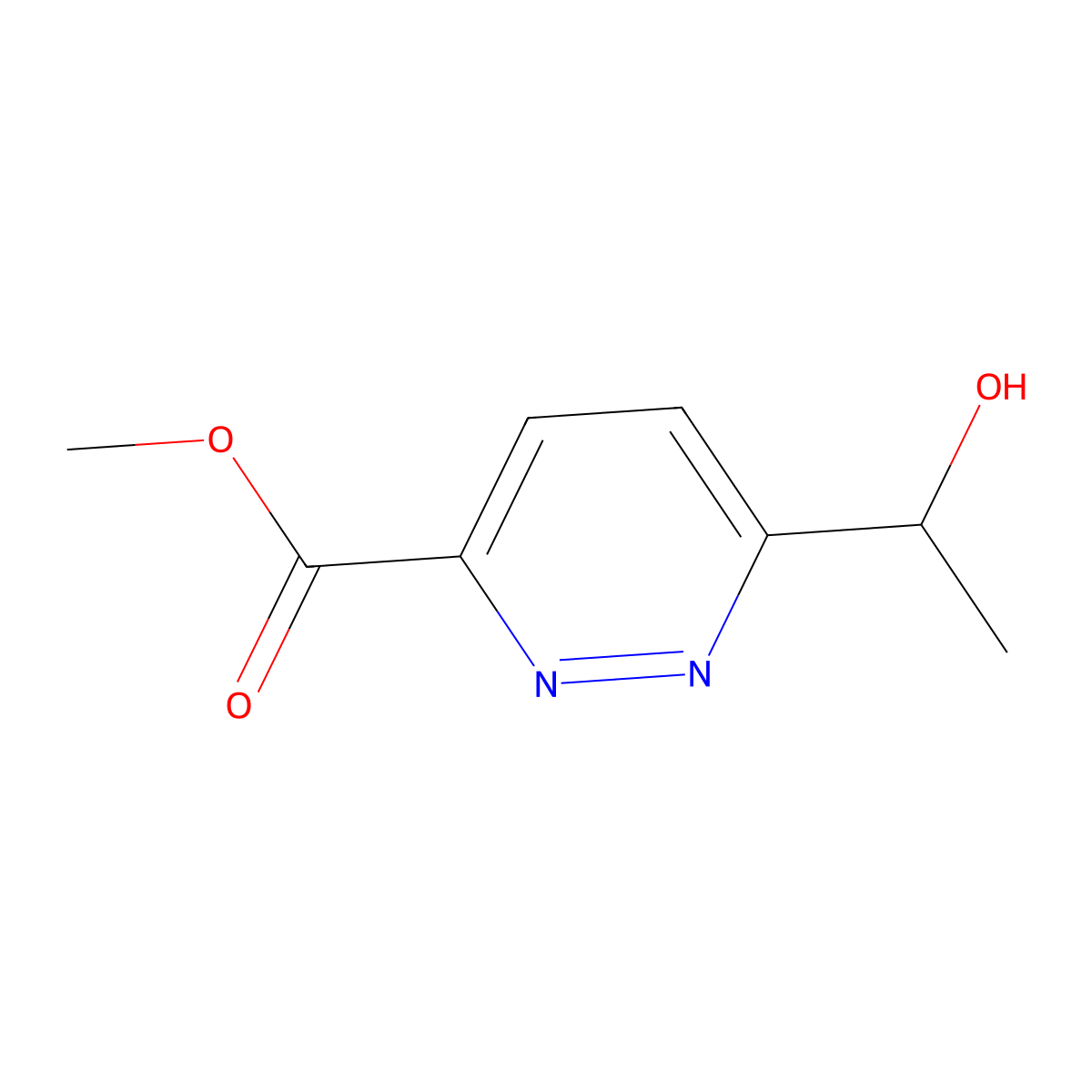 Methyl 6-(1-hydroxyethyl)pyridazine-3-carboxylate molecular structure, CAS 1438383-38-0