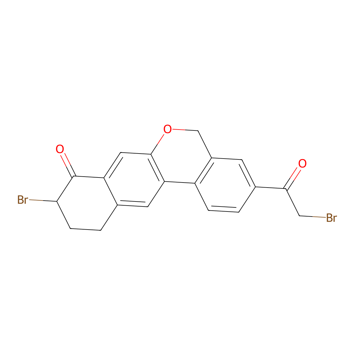 9-bromo-3-(2-bromoacetyl)-10,11-dihydro-5H-dibenzo[c,g]chromen-8(9H)-one molecular structure, CAS 1438383-89-1