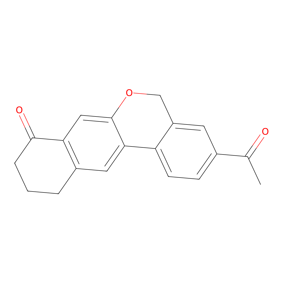 3-acetyl-10,11-dihydro-5H-dibenzo(c,g)chromen-8(9H)-one molecular structure, CAS 1438383-92-6